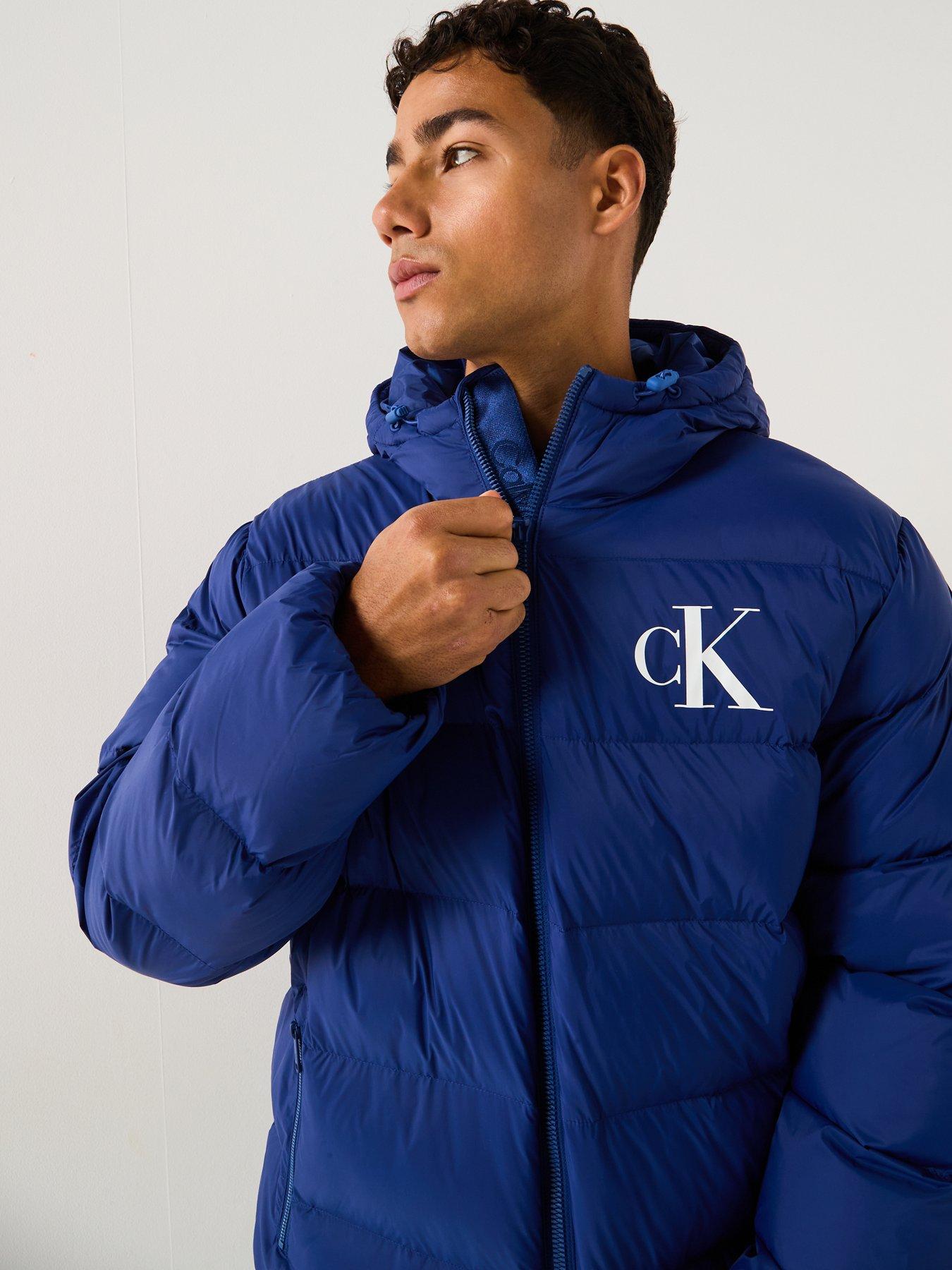 Image 5 of 6 of Calvin Klein Jeans Nylon Monogram Quilted Jacket - Blue