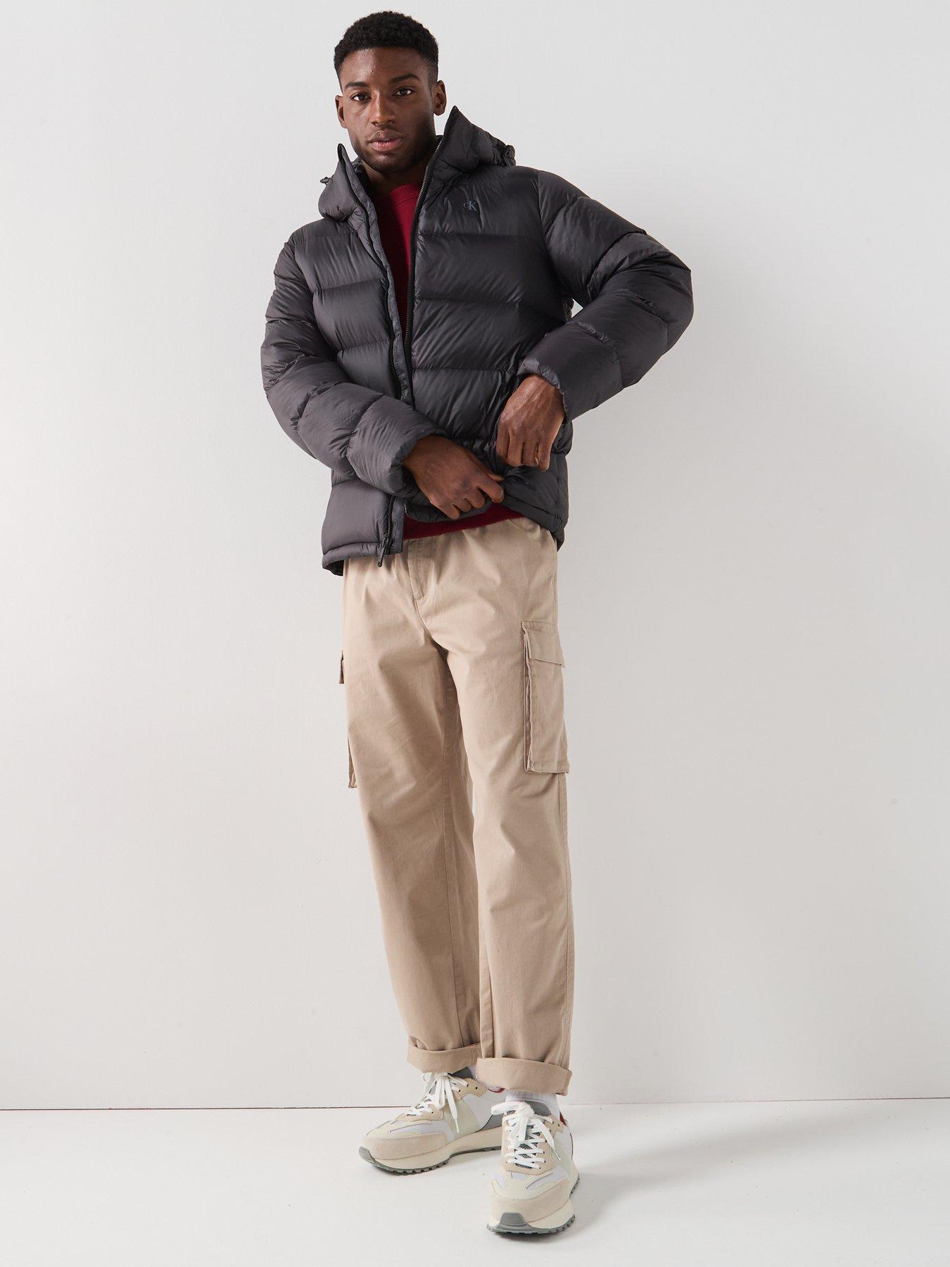 Image 3 of 6 of Calvin Klein Jeans Nylon Zip Off Hood Down Quilted Jacket - Black