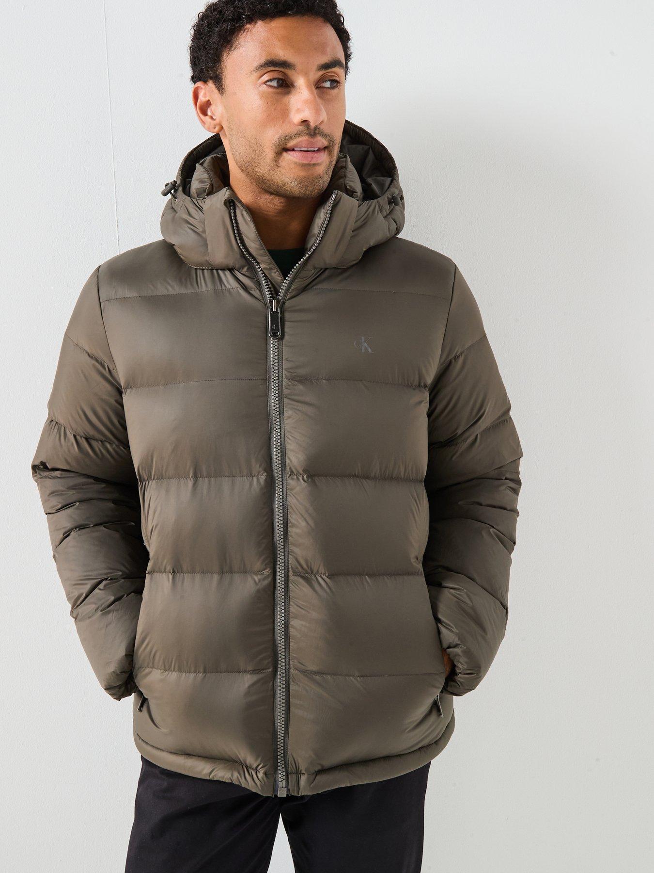 undefined Calvin Klein Jeans Nylon Zip Off Hood Down Quilted Jacket - Green