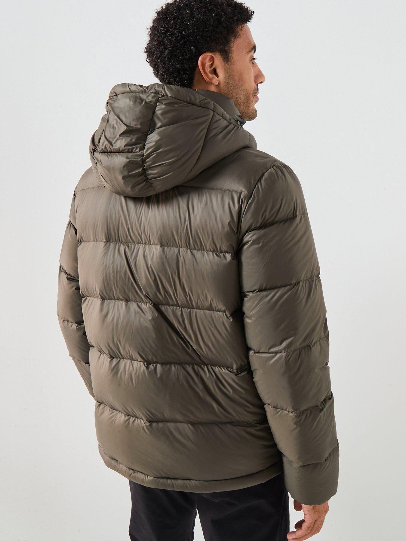 Image 2 of 6 of Calvin Klein Jeans Nylon Zip Off Hood Down Quilted Jacket - Green