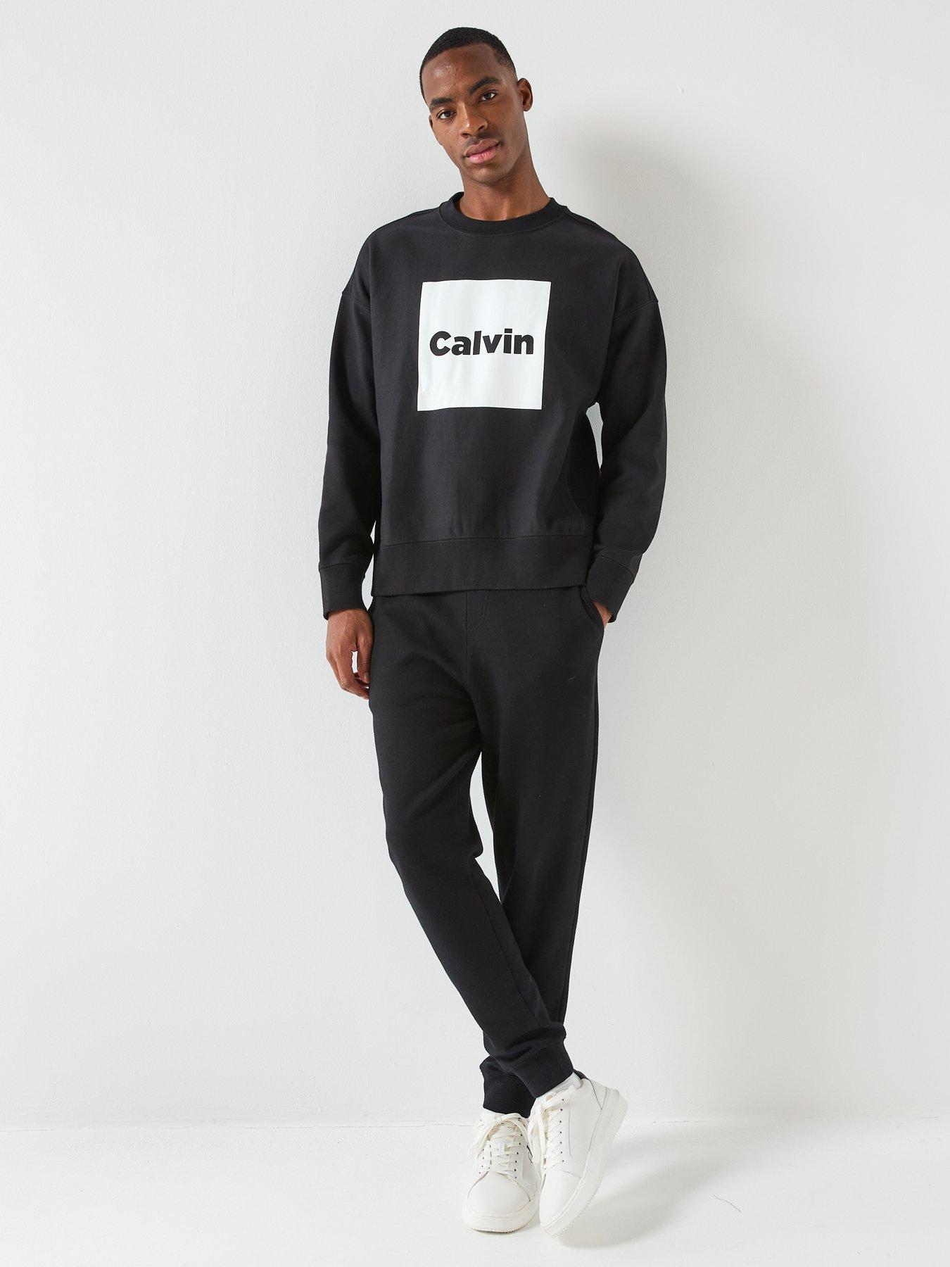  image of calvin-klein-jeans-box-graphic-crew-sweatshirt-black