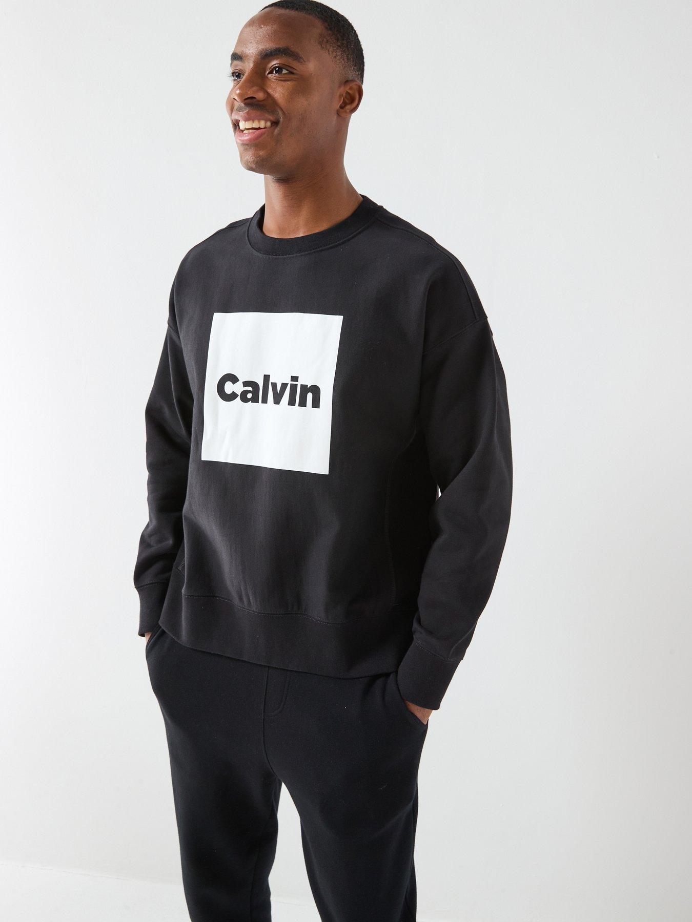  image of calvin-klein-jeans-box-graphic-crew-sweatshirt-black