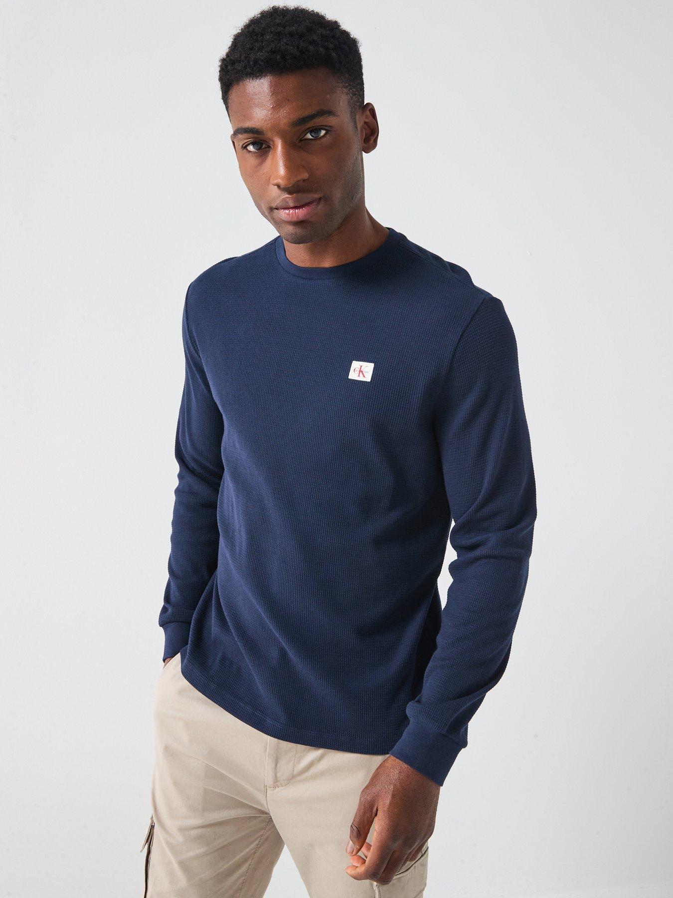 calvin-klein-jeans-waffle-badge-long-sleeve-t-shirt-navy