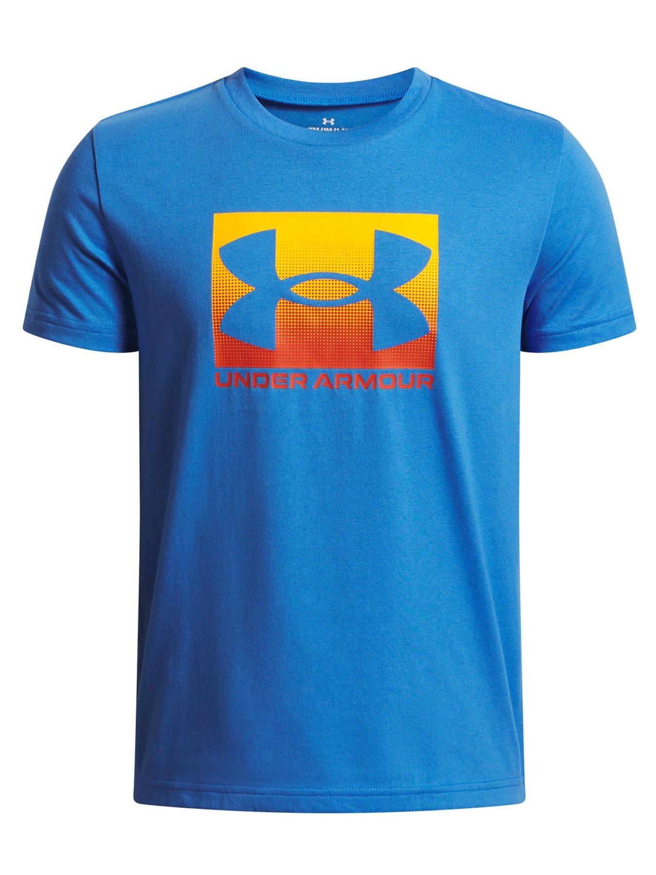 Image 1 of 2 of UNDER ARMOUR Junior Boys Training Boxed Logo Sports T-Shirt - Blue