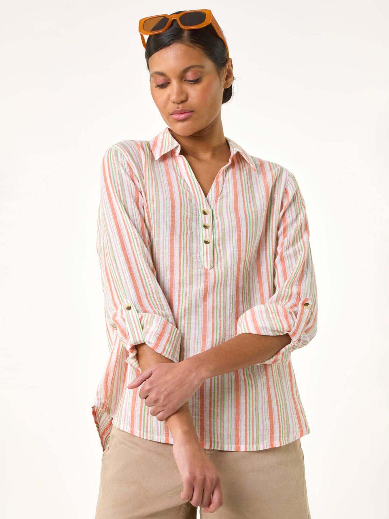 roman-vertical-stripe-collared-shirt-orange