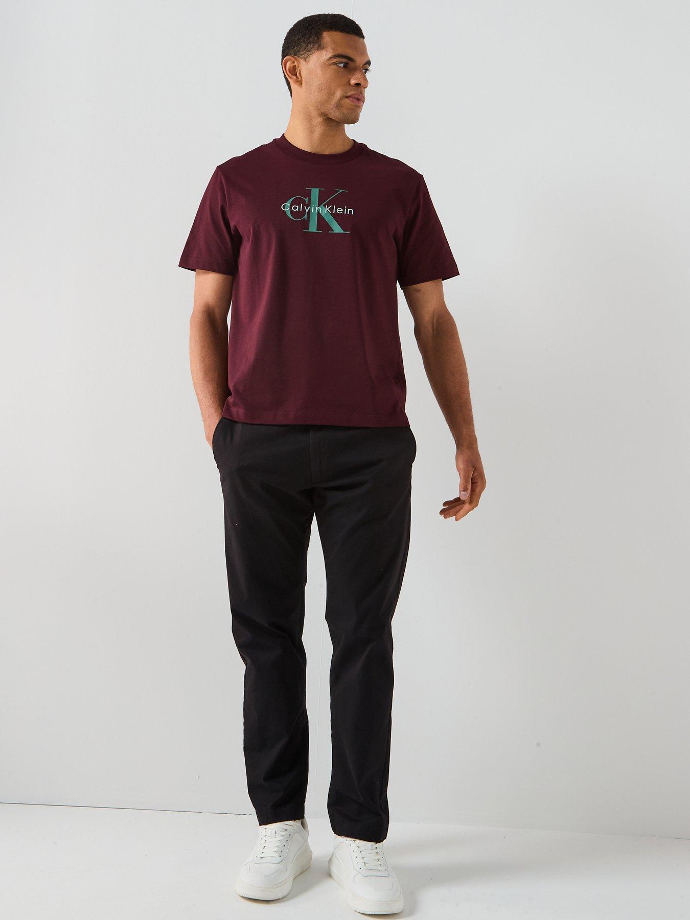  image of calvin-klein-jeans-hero-embroidered-monologo-t-shirt-brown
