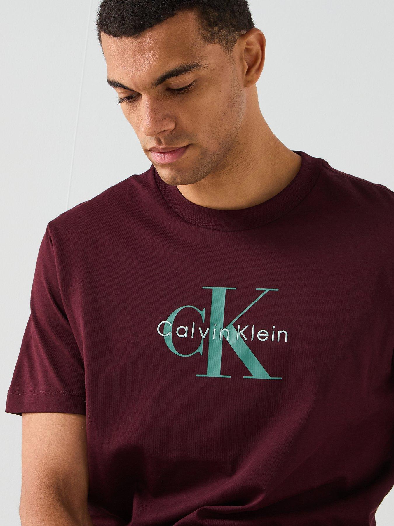  image of calvin-klein-jeans-hero-embroidered-monologo-t-shirt-brown