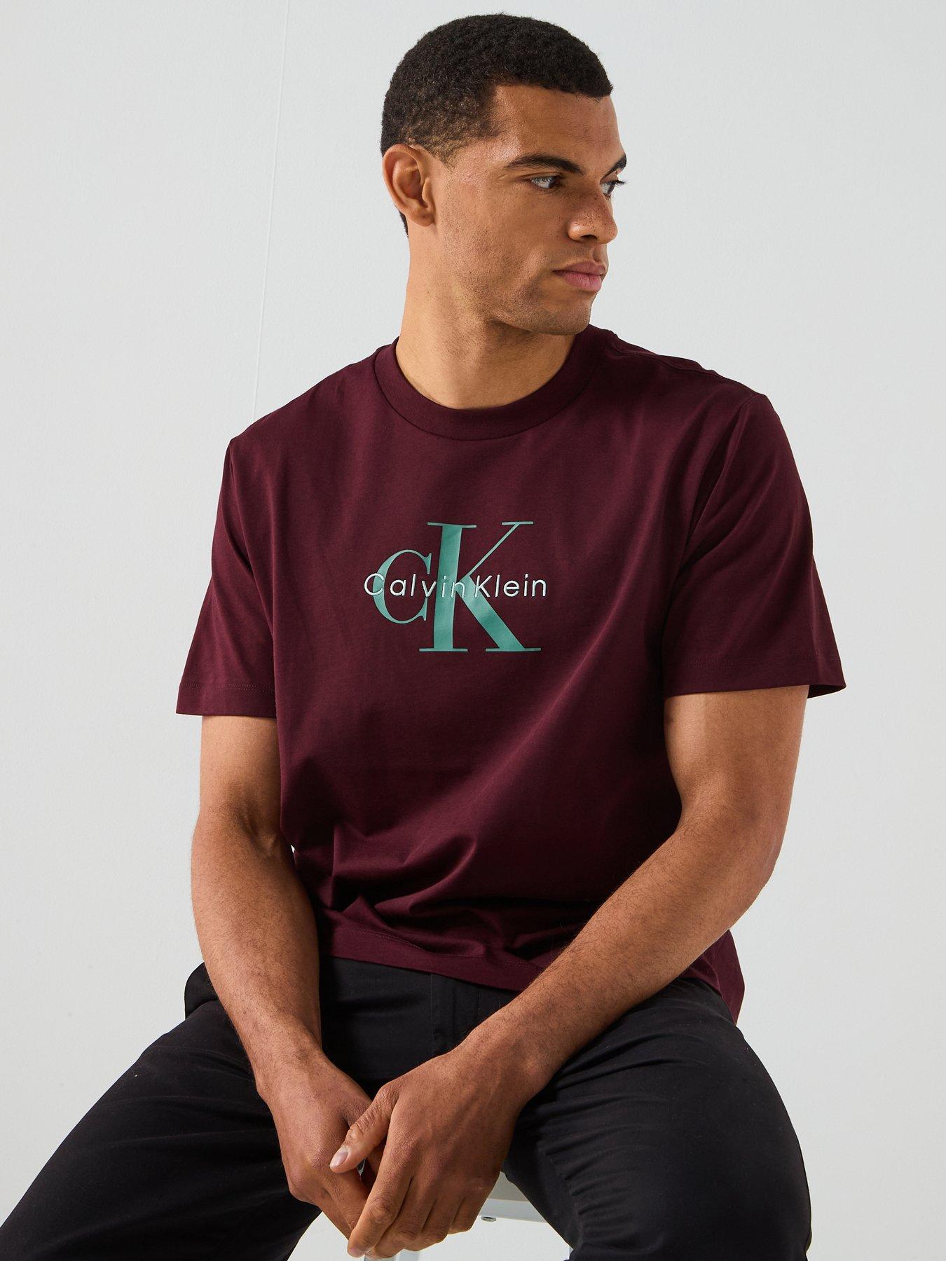  image of calvin-klein-jeans-hero-embroidered-monologo-t-shirt-brown