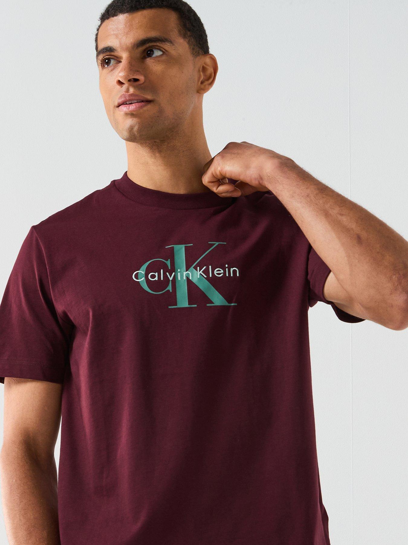  image of calvin-klein-jeans-hero-embroidered-monologo-t-shirt-brown