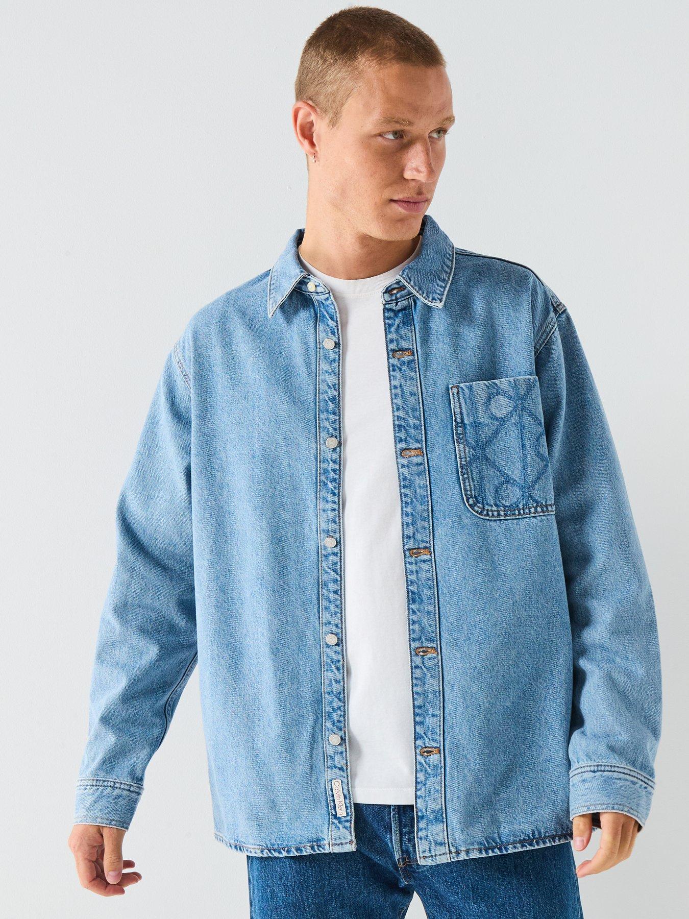 Calvin Klein Jeans 90S Mono Patch Denim Shirt - Light Blue