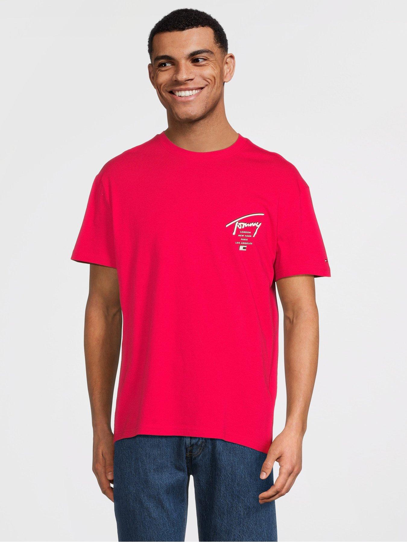  image of tommy-jeans-regular-sign-city-back-print-t-shirt-red