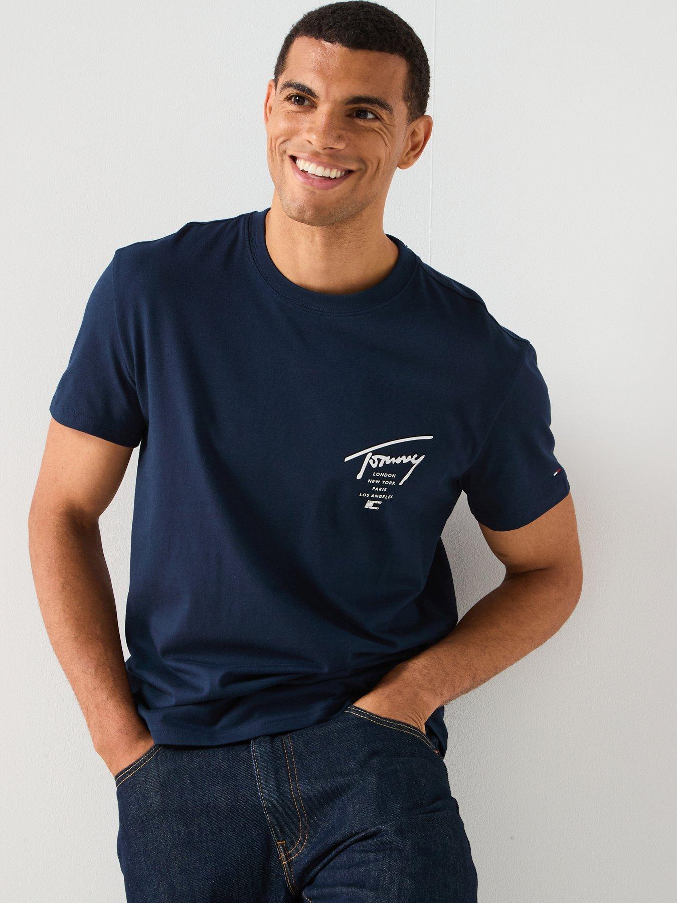 front image of tommy-jeans-regular-sign-city-back-print-t-shirt-navy