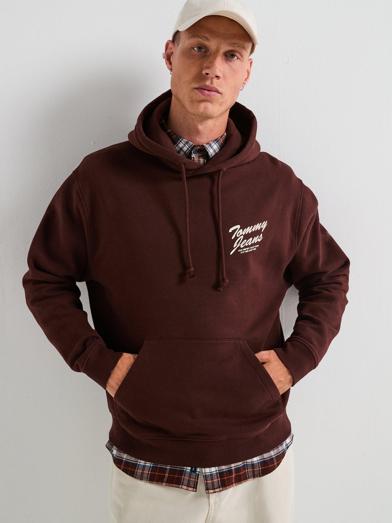 stillFront image of tommy-jeans-relaxed-novelty-graphic-hoodie-brown