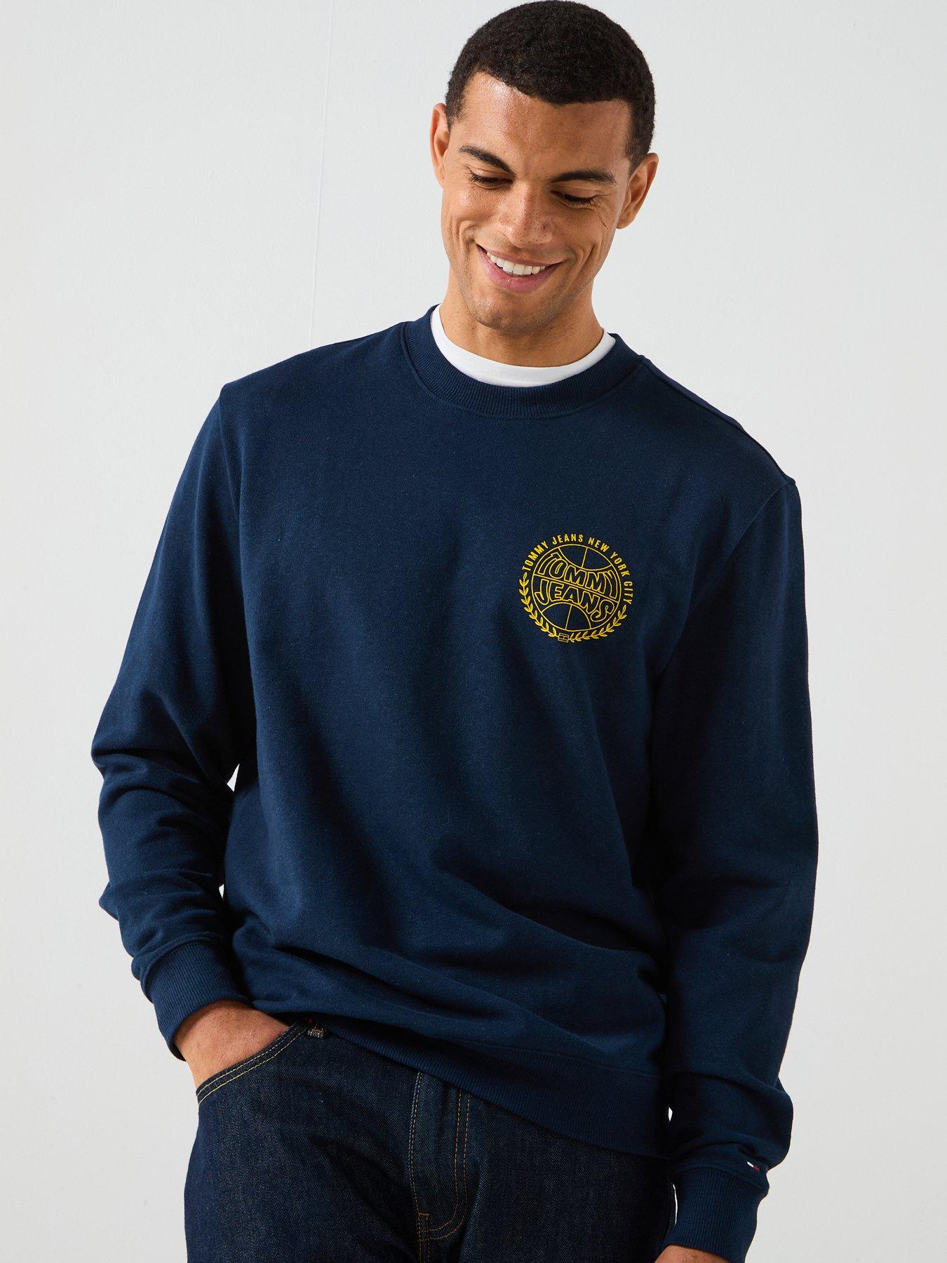 Tommy Jeans Regular Fit Varsity Circle Crew Sweatshirt - Black