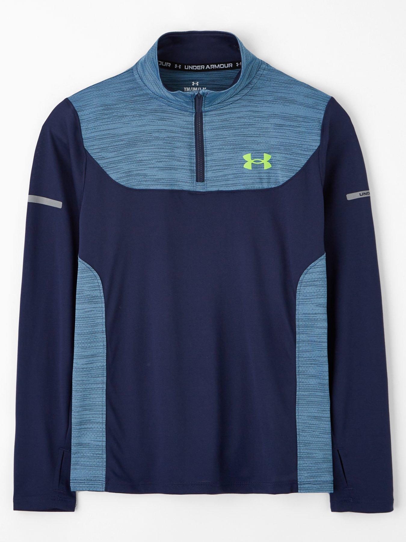 UNDER ARMOUR Junior Boys Training Tech 20 1/2 Zip Top - Navy