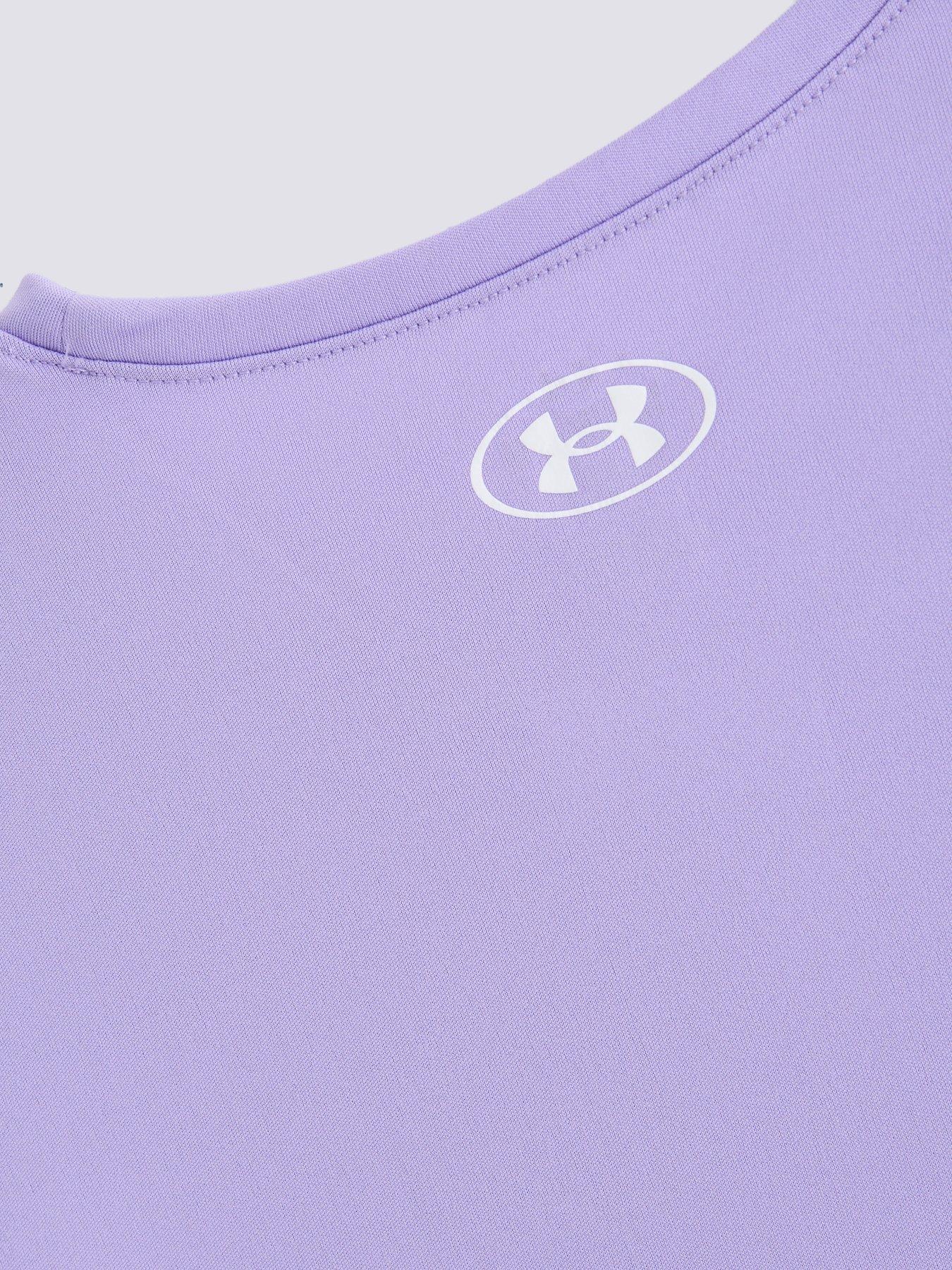 Image 4 of 4 of UNDER ARMOUR Junior Girls Training Tech Wordmark Graphic T-Shirt - Purple