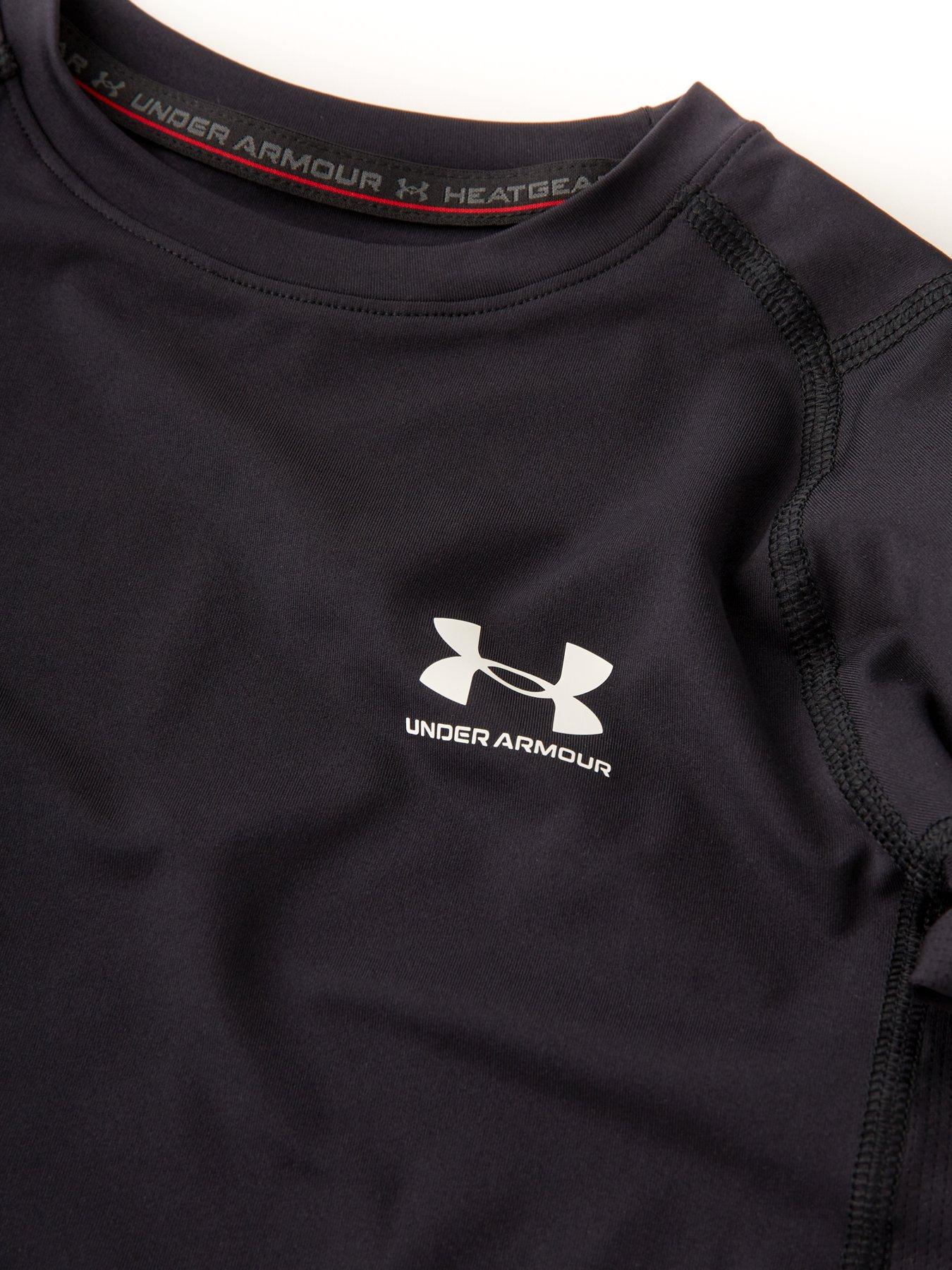 Image 3 of 4 of UNDER ARMOUR Junior Boys Training Heatgear Long Sleeve Top - Black