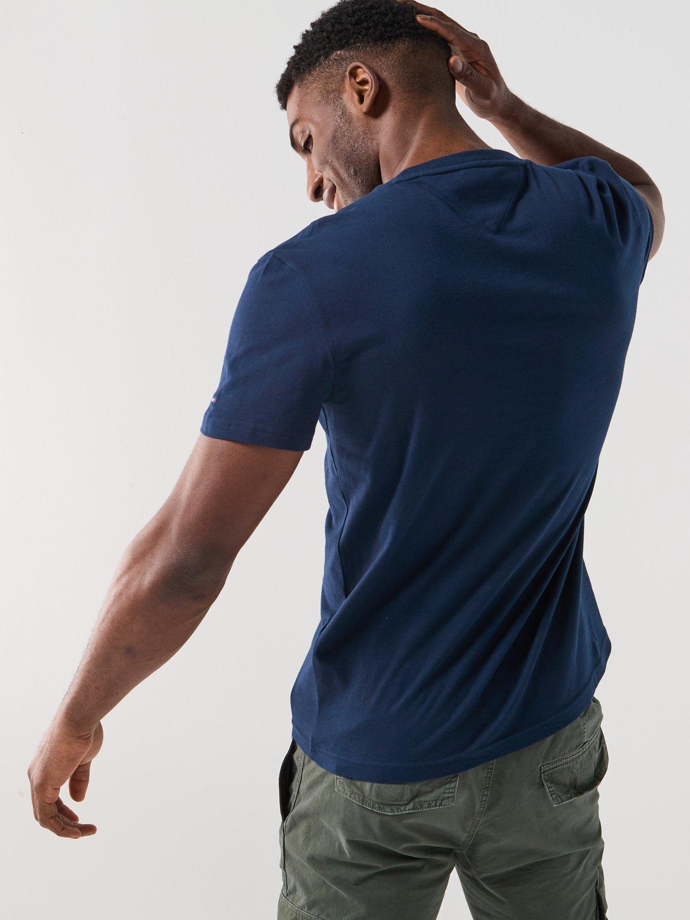 Image 2 of 5 of Tommy Jeans Regular Fit Chest Logo T-Shirt - Navy