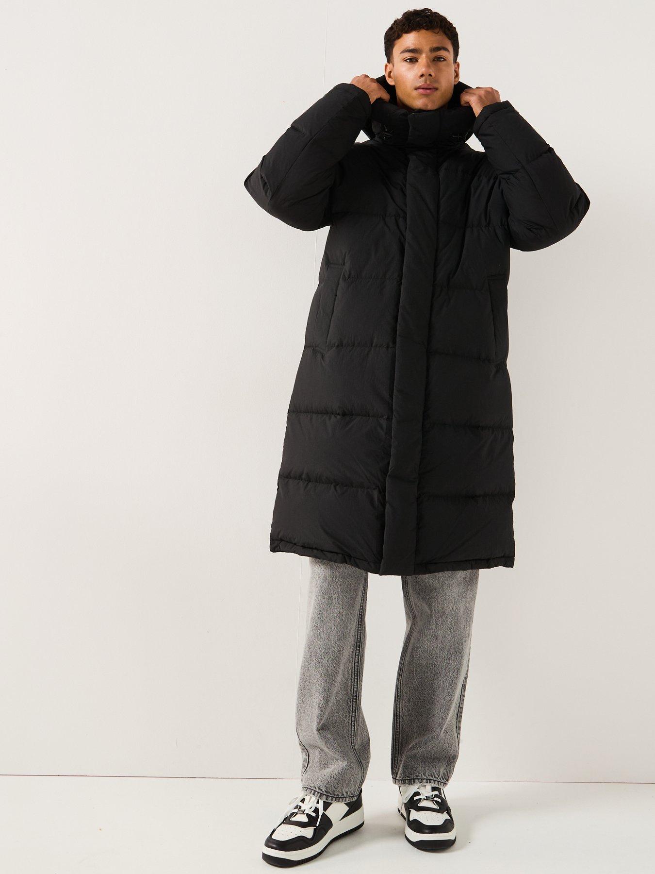  image of tommy-jeans-hooded-down-maxi-parka-coat-black