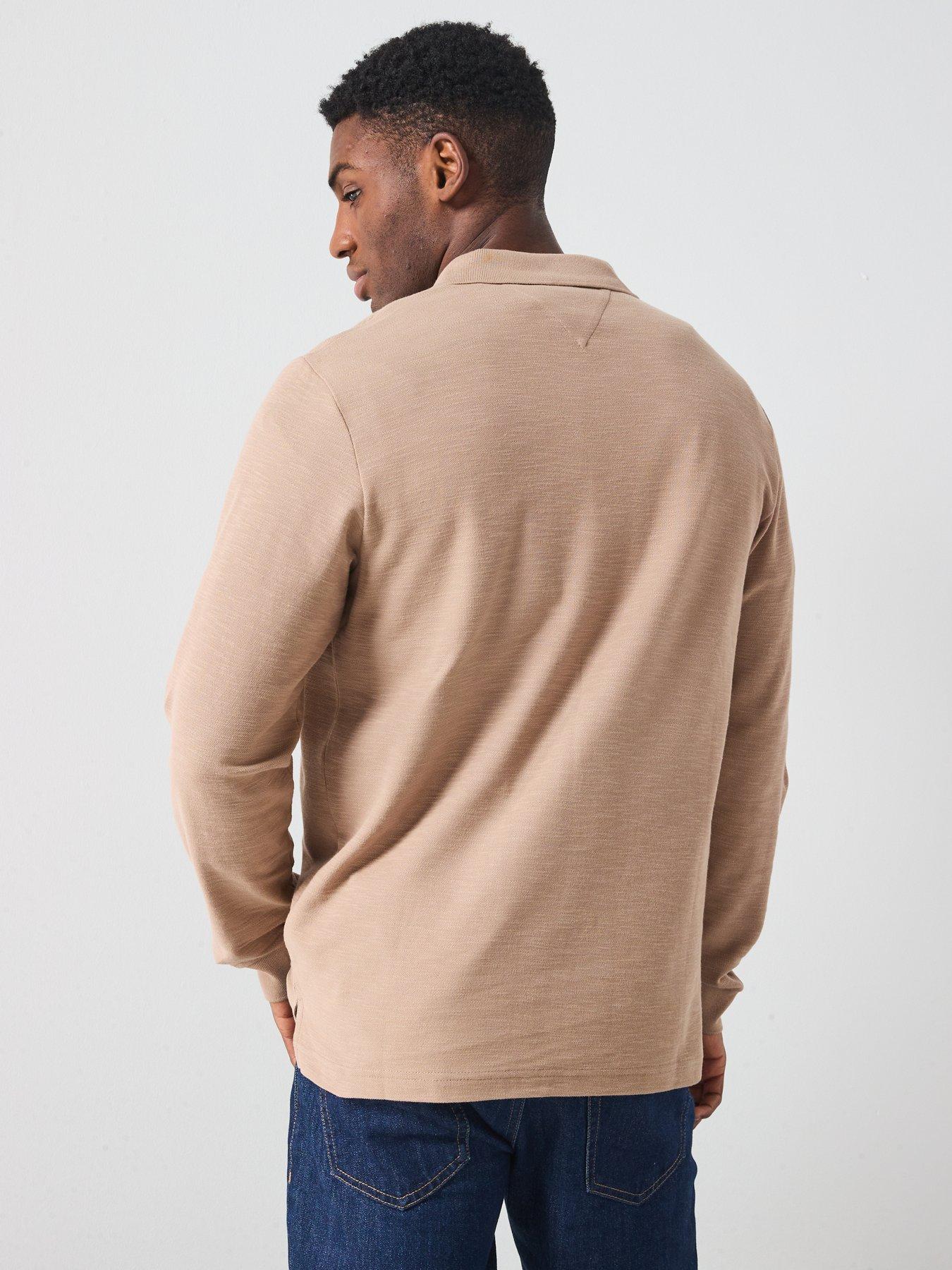 Image 2 of 6 of Tommy Jeans Long Sleeve Polo Shirt - Beige