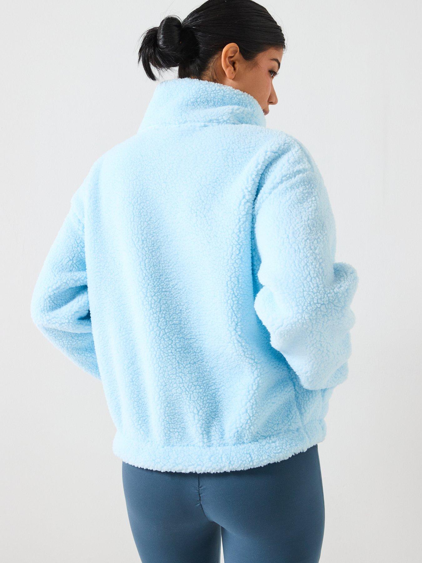 stillFront image of gym-coffee-womens-training-industry-fleece-high-collar-jacket-blue