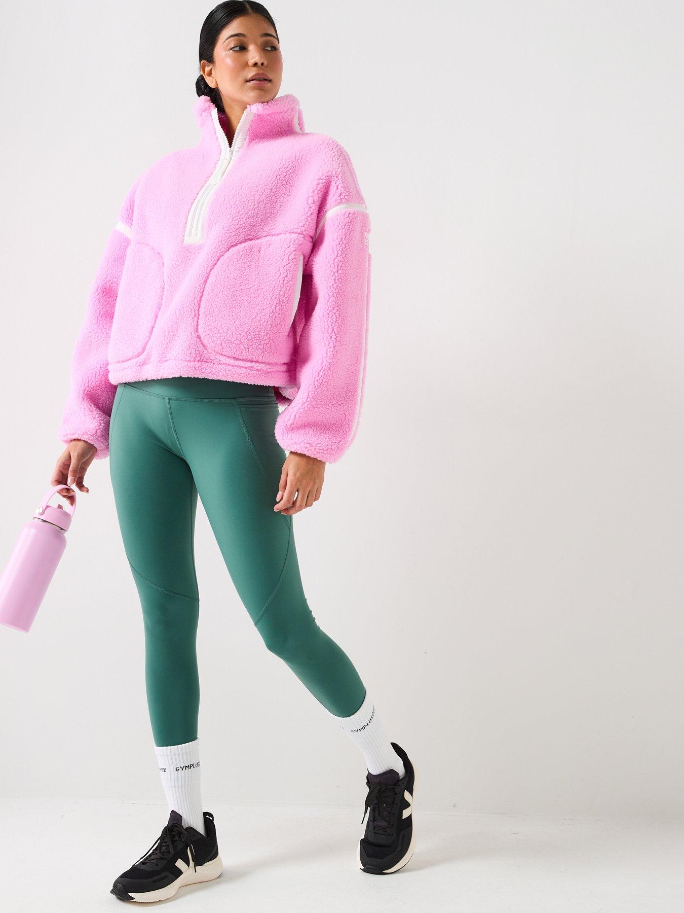  image of gym-coffee-womens-training-industry-half-zip-pink