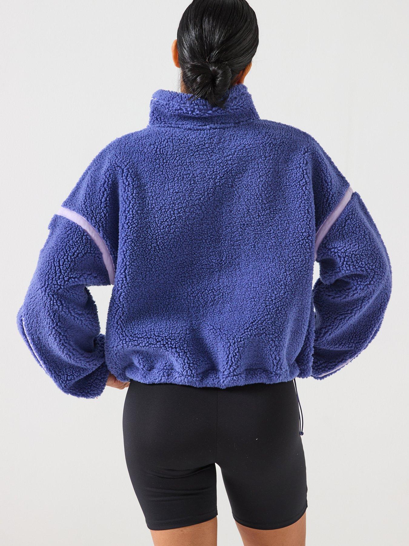 stillFront image of gym-coffee-womens-training-industry-half-zip-fleece-top-purple