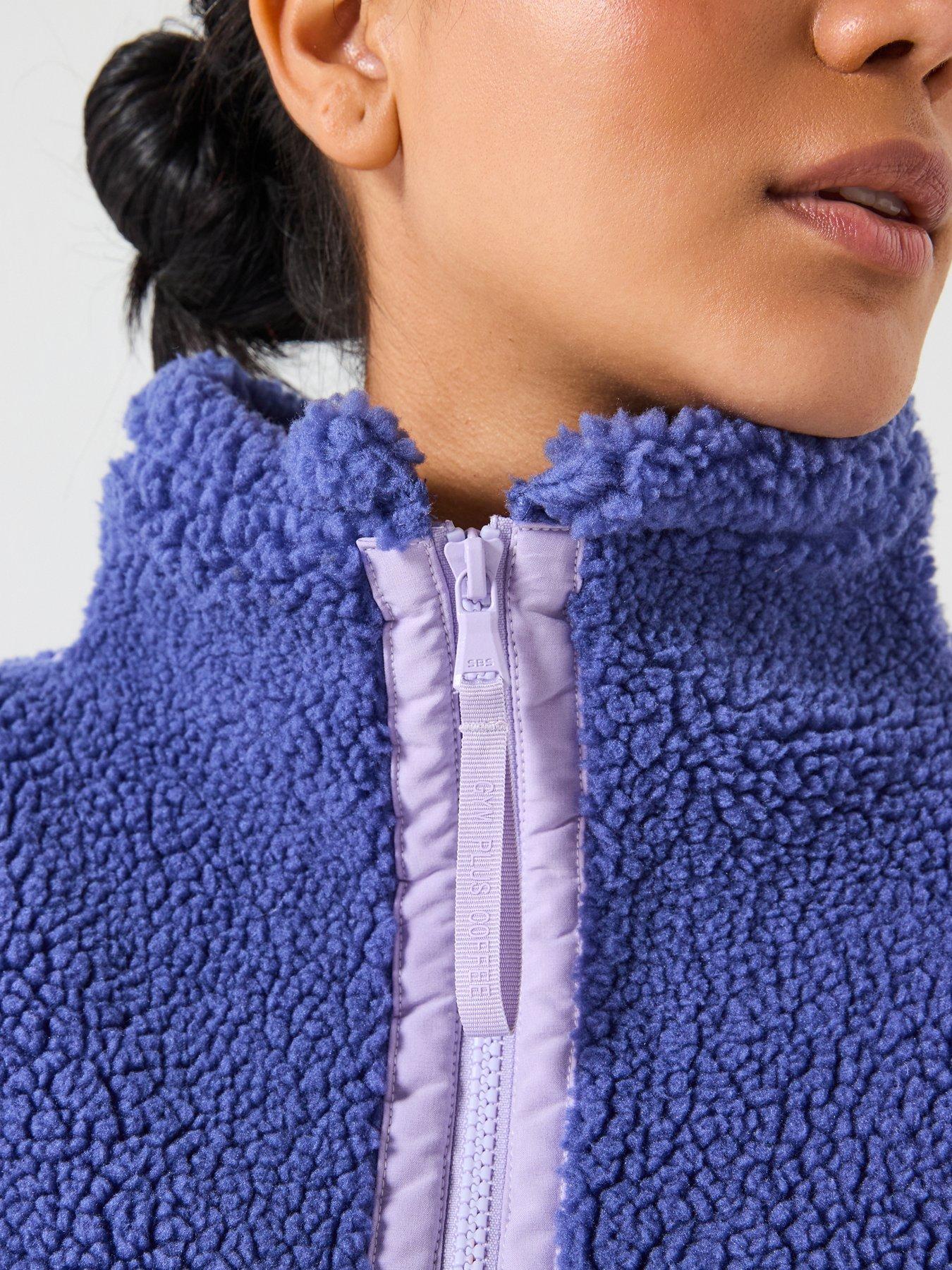  image of gym-coffee-womens-training-industry-half-zip-fleece-top-purple