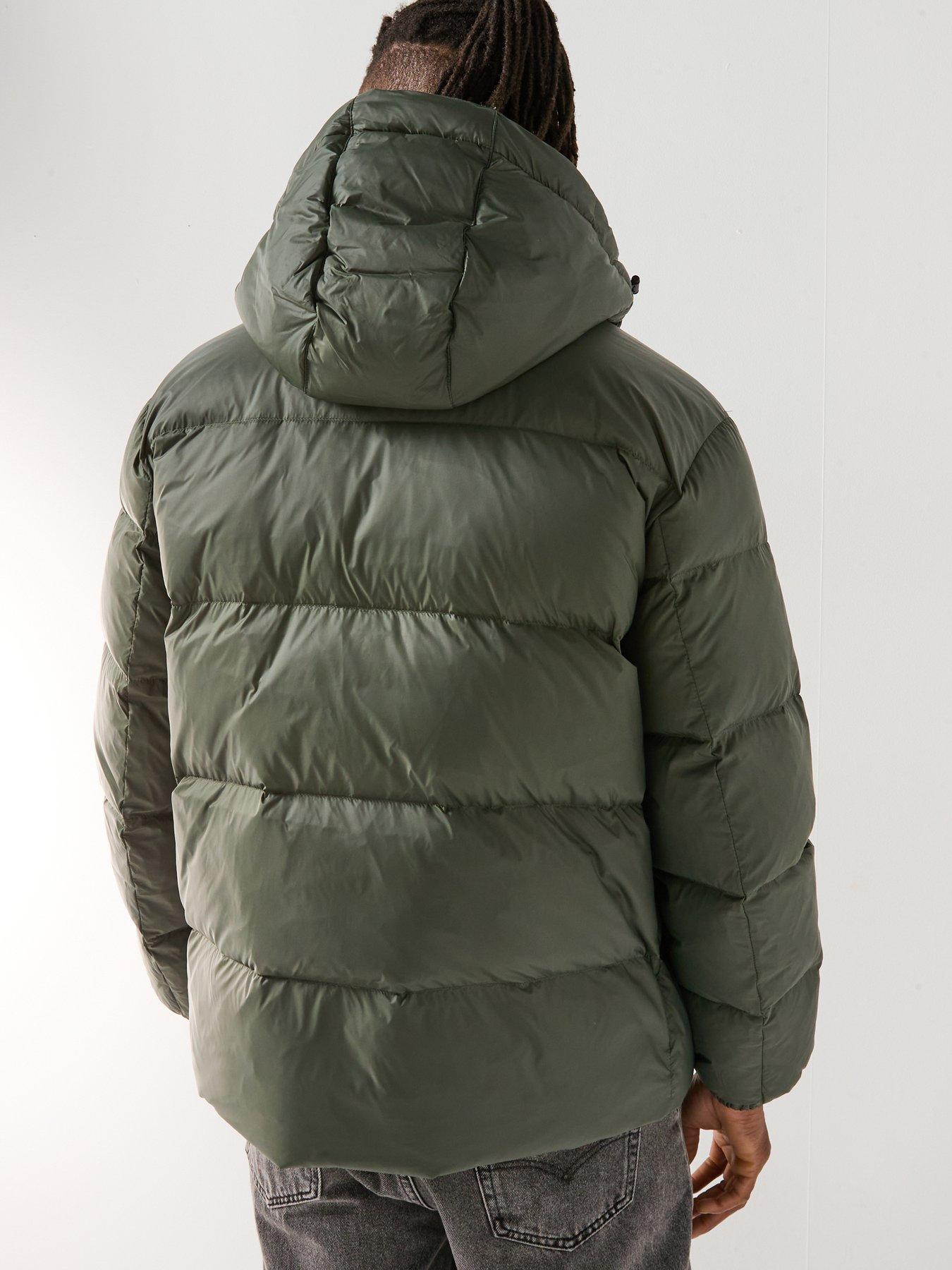  image of tommy-jeans-essential-down-hooded-long-quilted-jacket-khaki