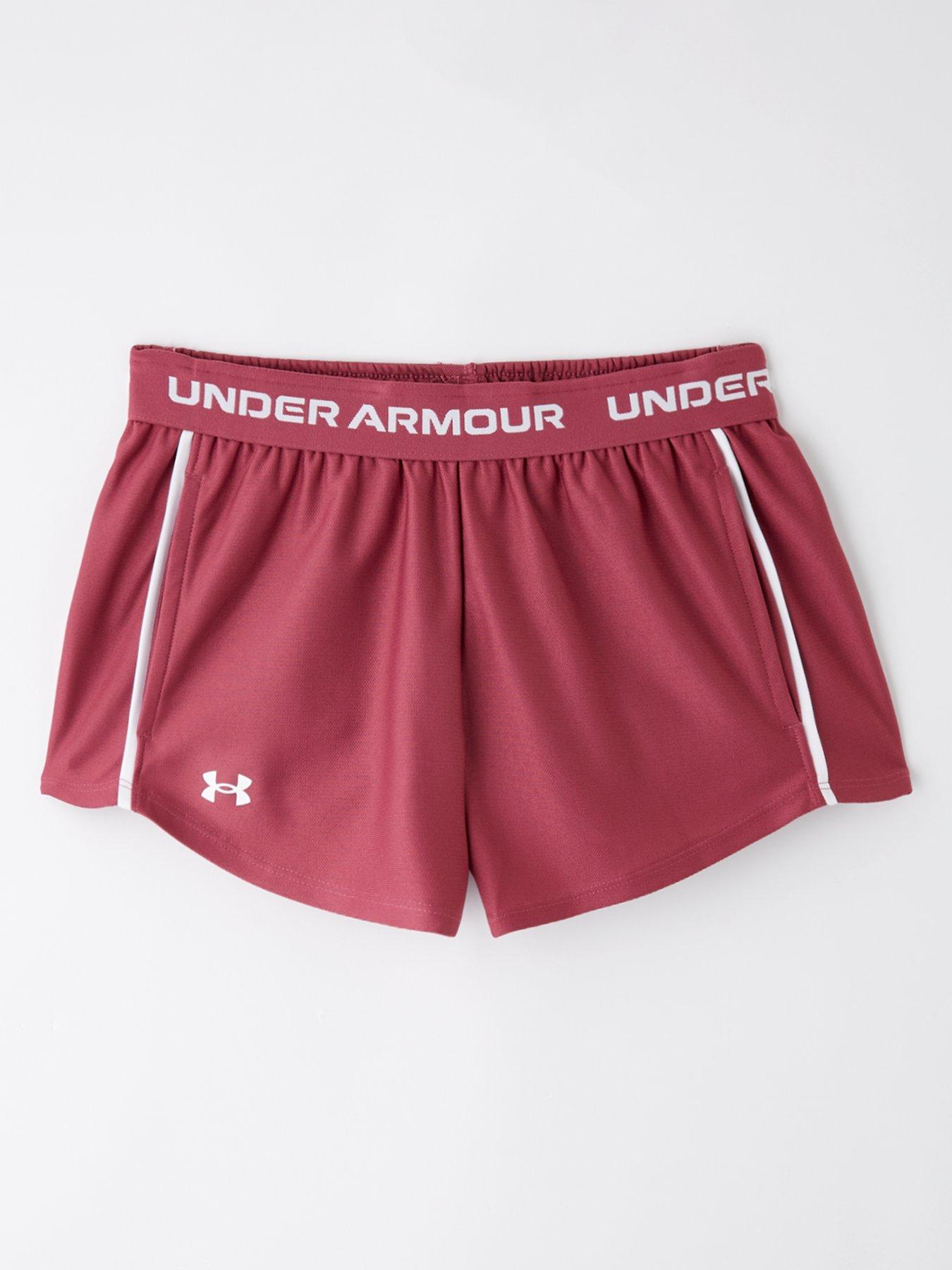 undefined Junior Girls Training Tech Play Up Shorts - Burgundy