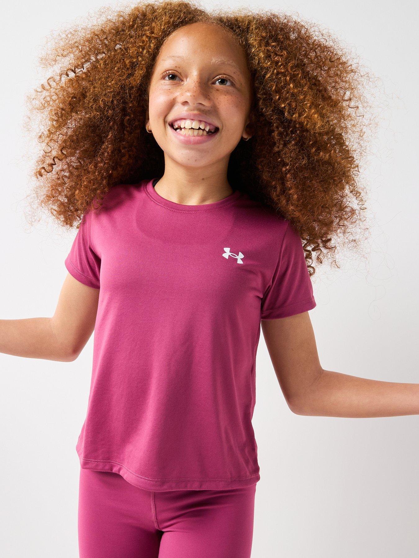 Image 1 of 6 of UNDER ARMOUR Junior Logo Short Sleeve Training - Burgundy