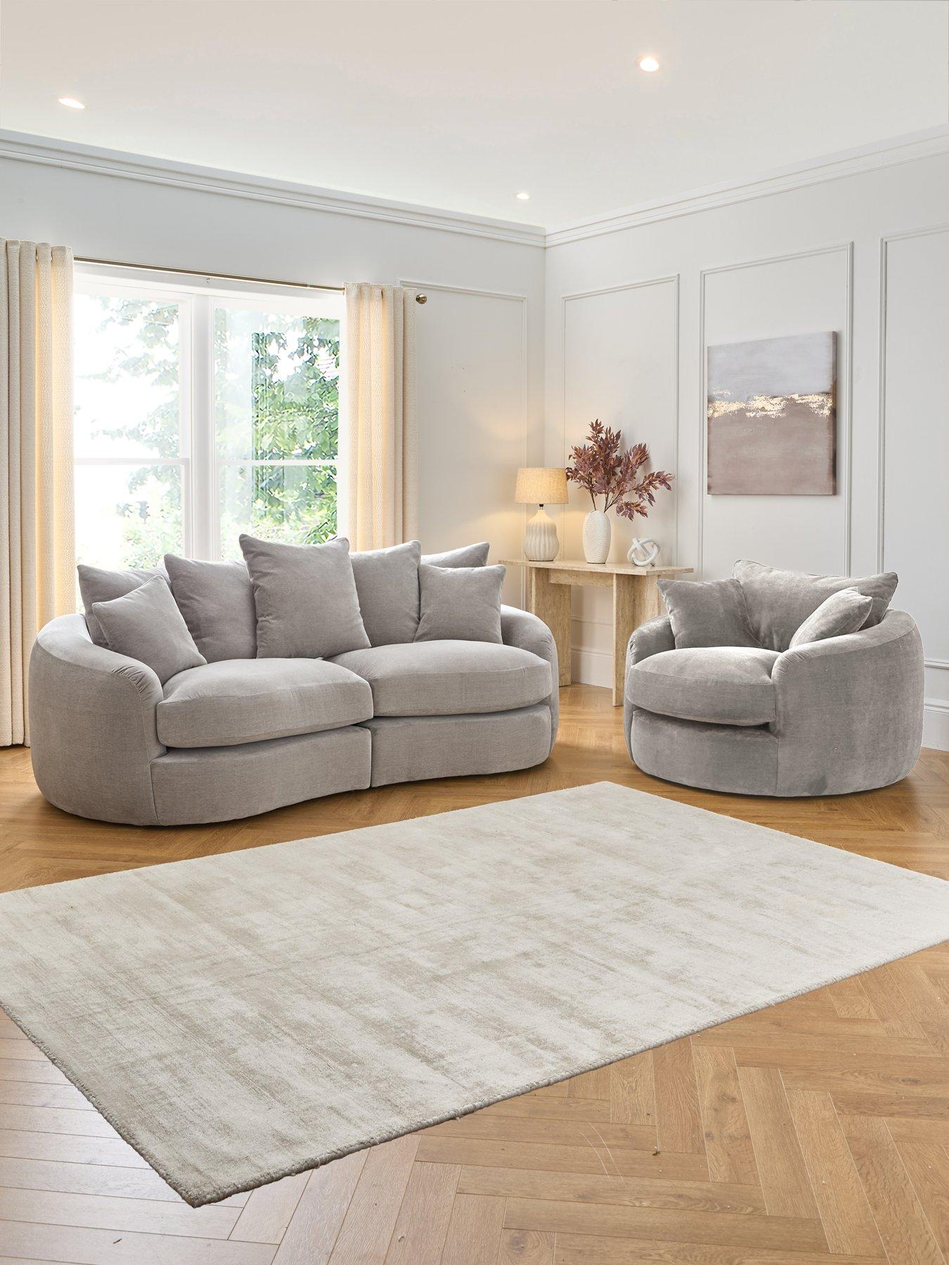undefined Lovise Scatter 3 Seater Fabric Sofa + Chair - Made to Order in the UK