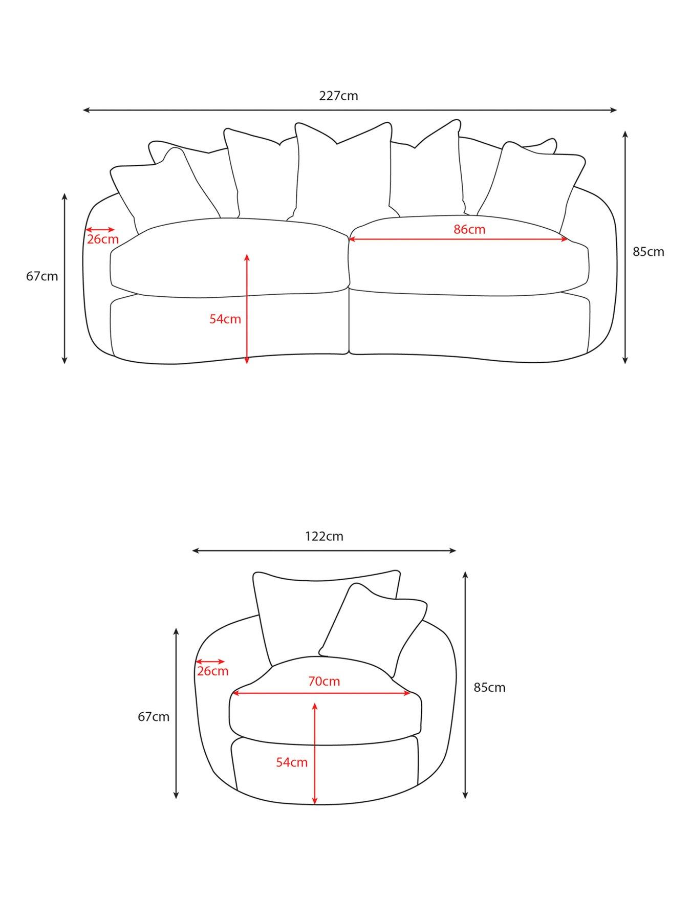 Image 7 of 7 of Very Home Lovise Scatter 3 Seater Fabric Sofa + Chair&nbsp;- Made to Order in the UK