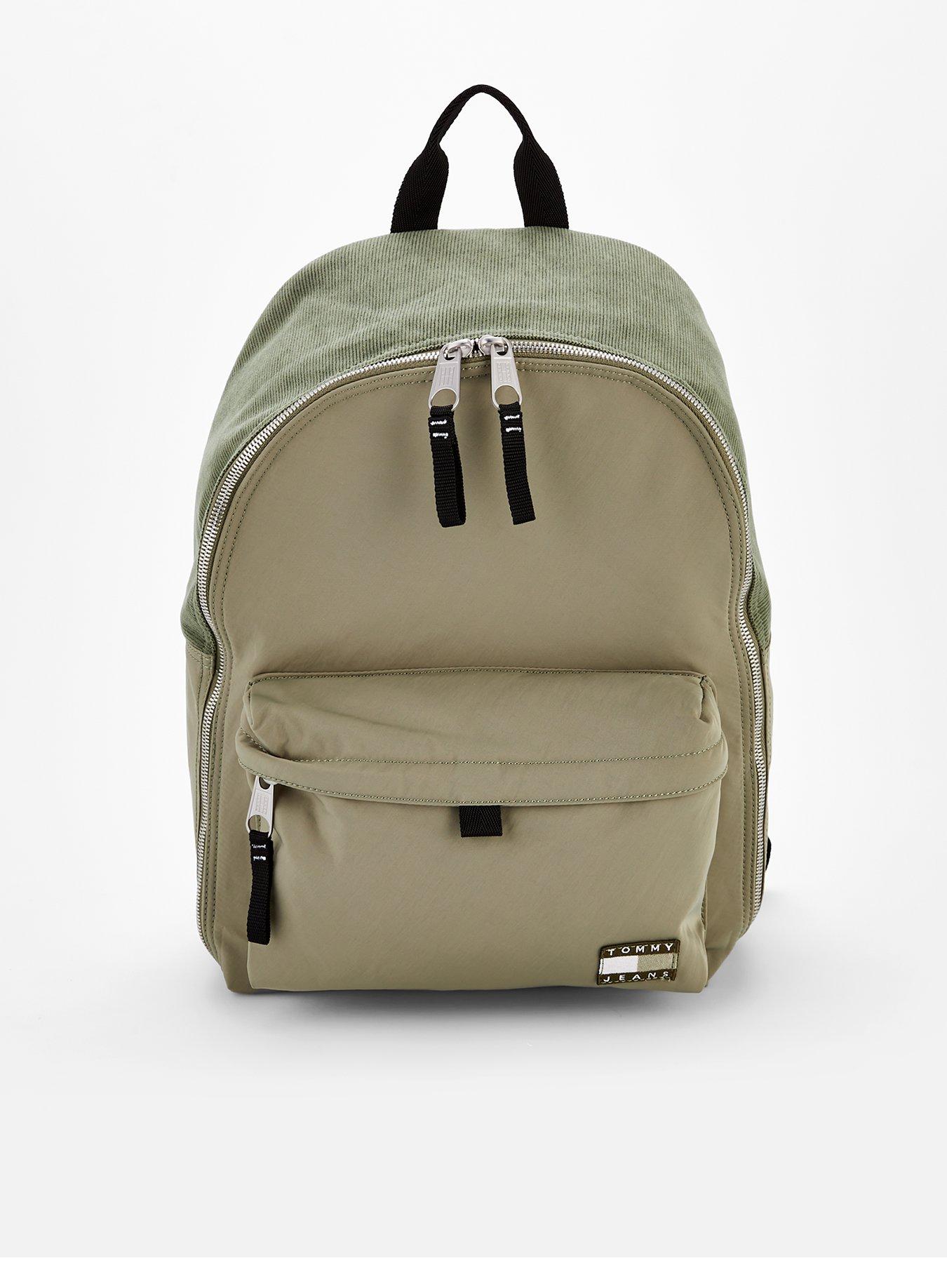 front image of tommy-jeans-daily-tech-backpack-khaki