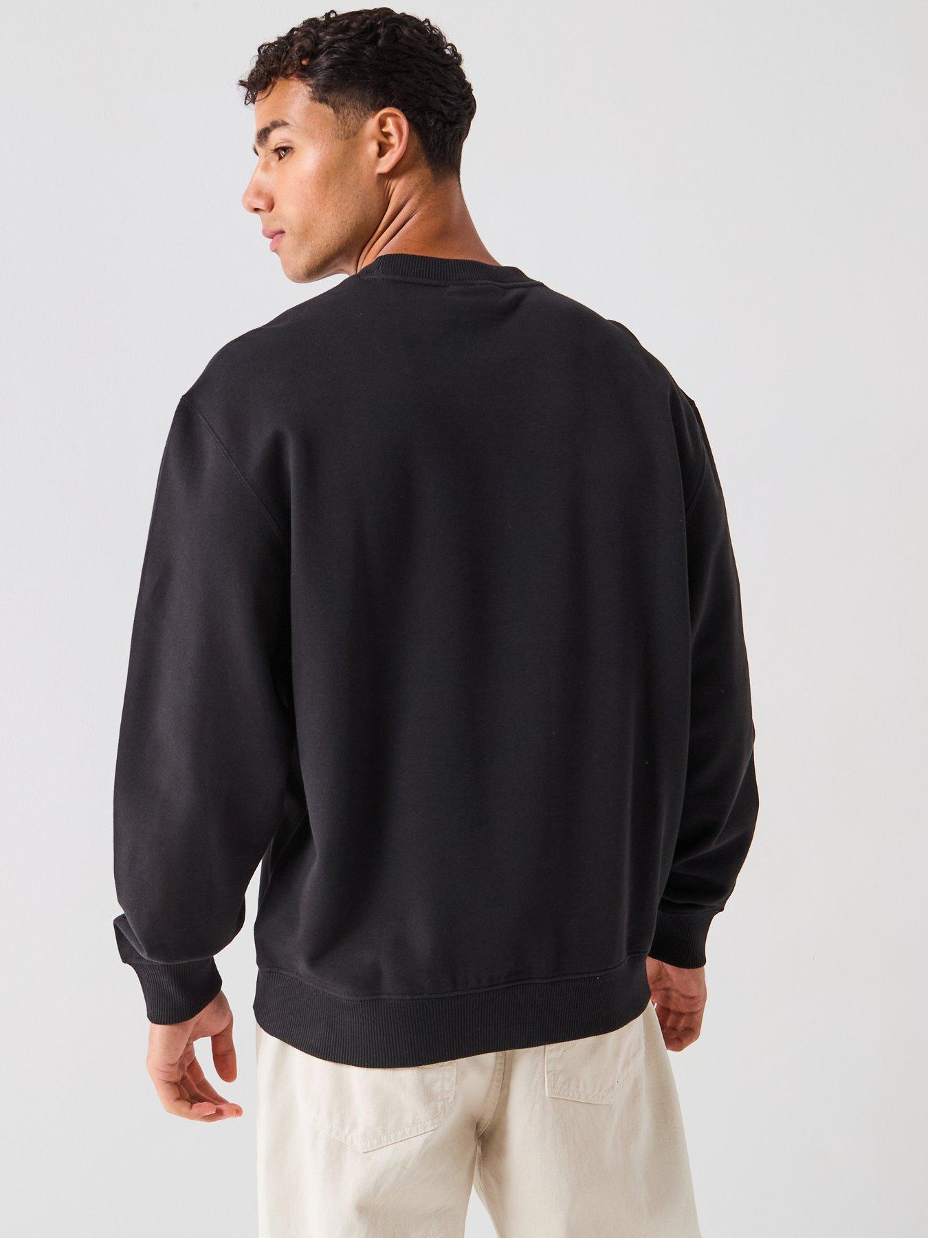 Image 2 of 6 of Calvin Klein Jeans Woven Badge Crew Neck Sweatshirt - Black