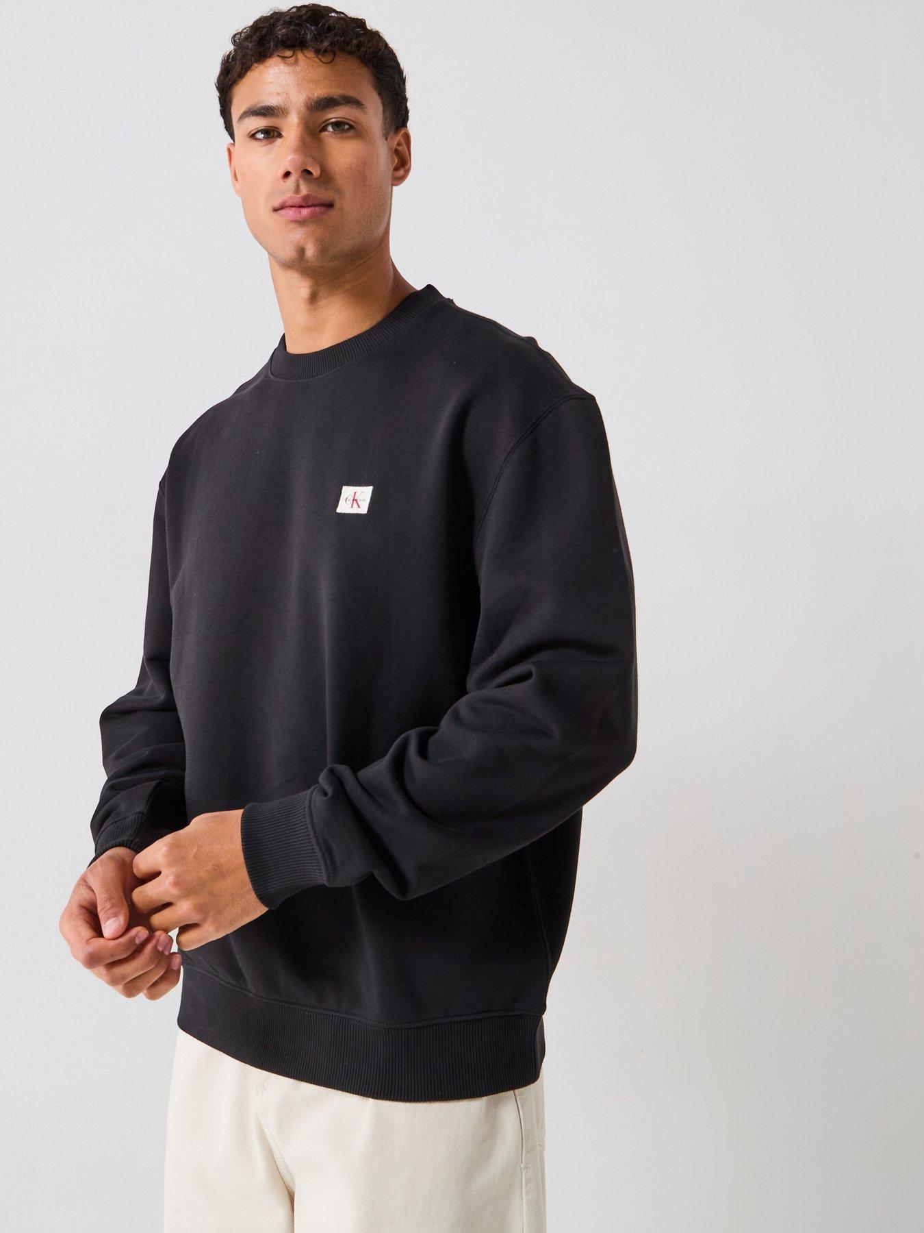 Image 5 of 6 of Calvin Klein Jeans Woven Badge Crew Neck Sweatshirt - Black