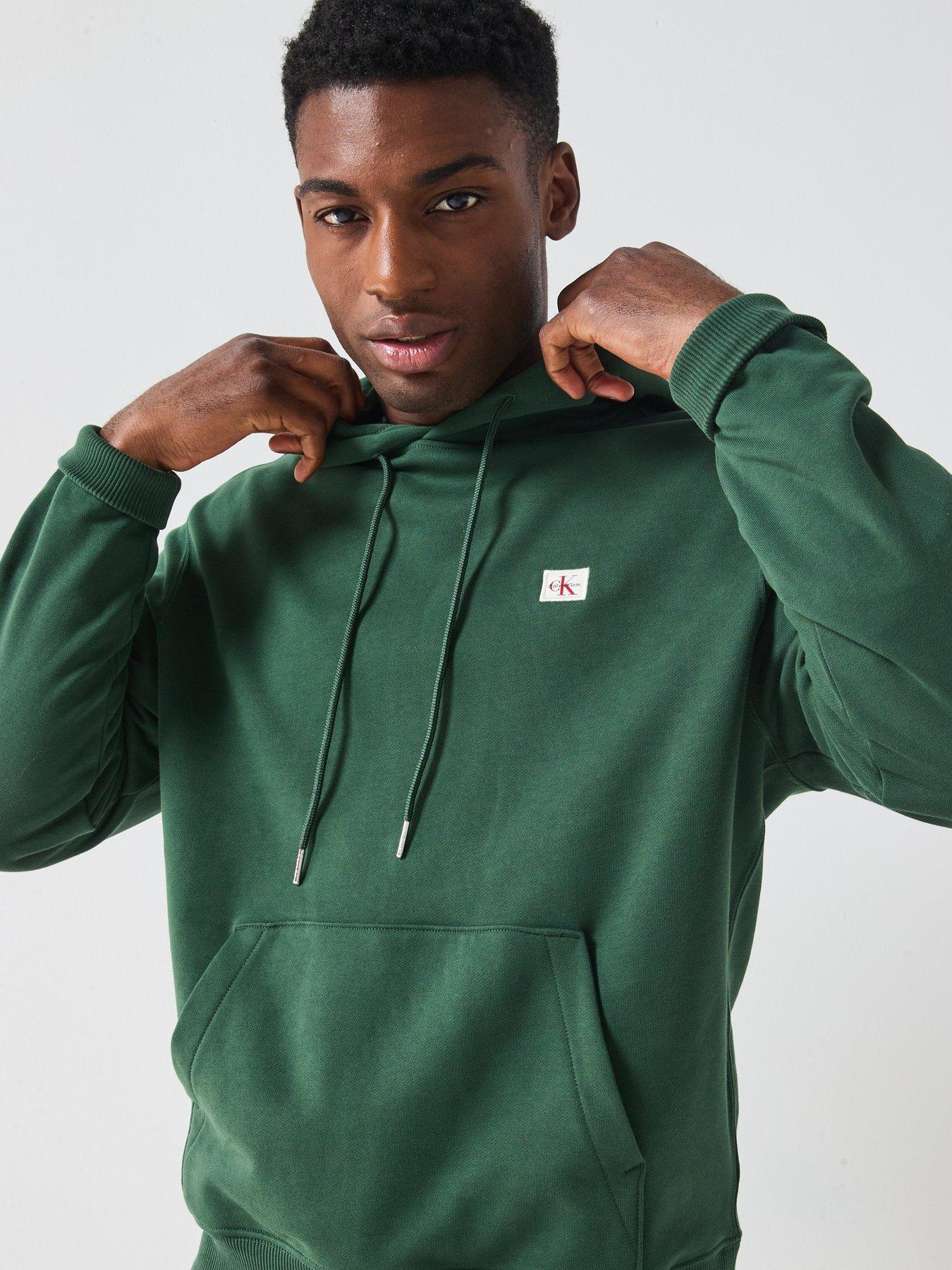 Image 5 of 6 of Calvin Klein Jeans Left Chest Woven Badge Overhead Hoodie - Green