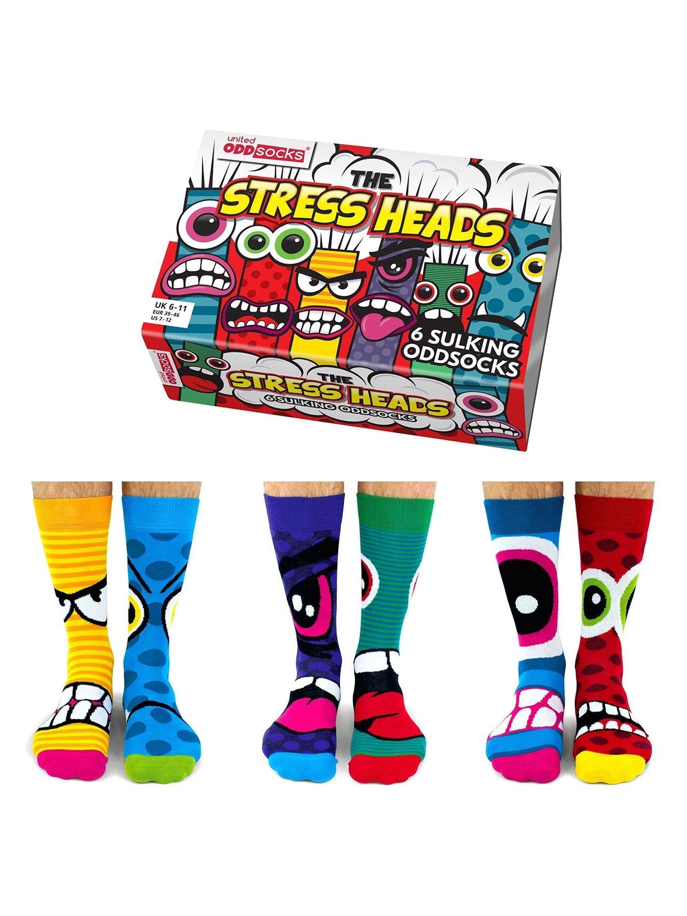 undefined Stress Heads Novelty Crew Sock Giftbox