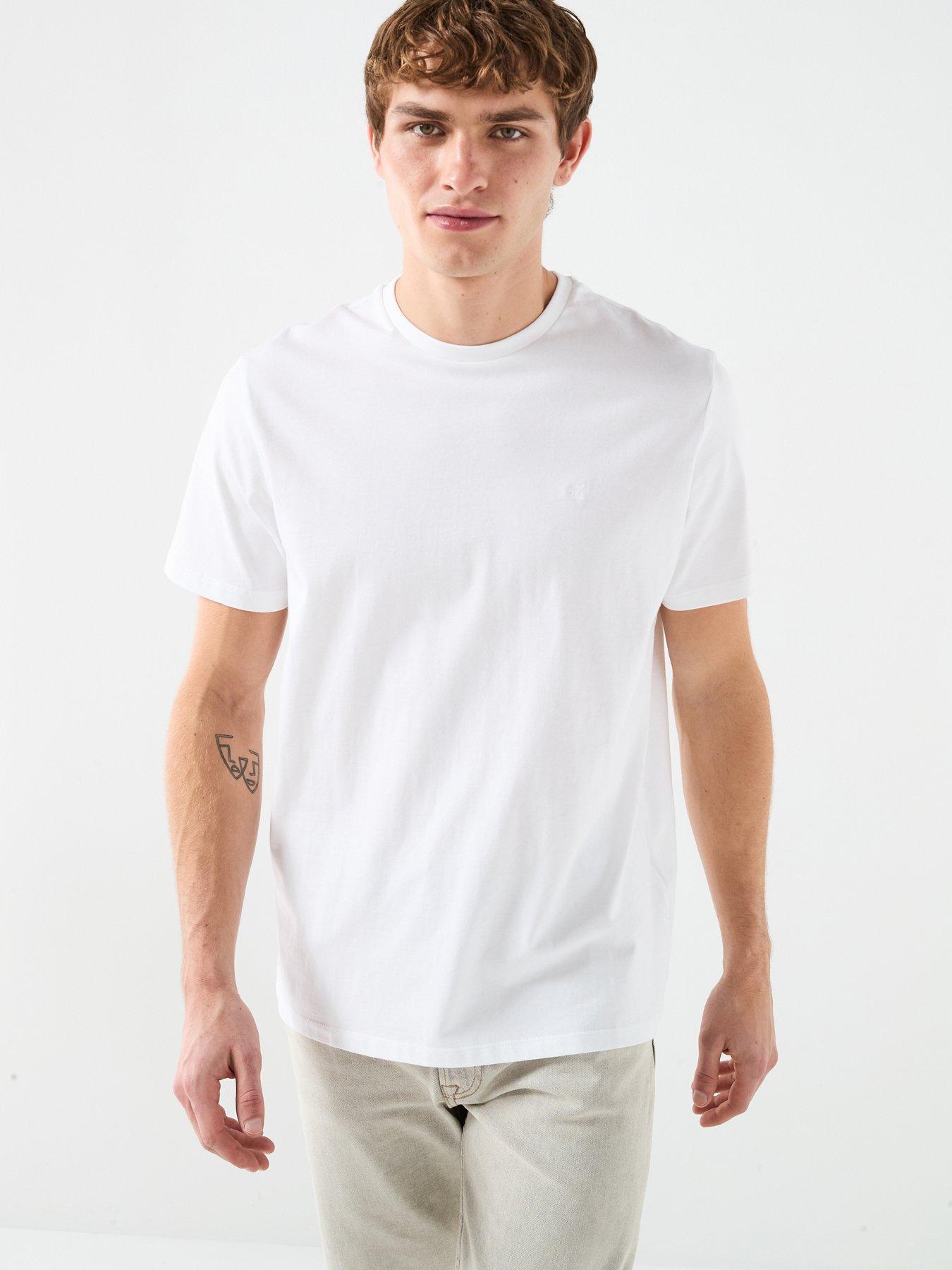 front image of calvin-klein-jeans-small-ck-logo-plain-t-shirt-white