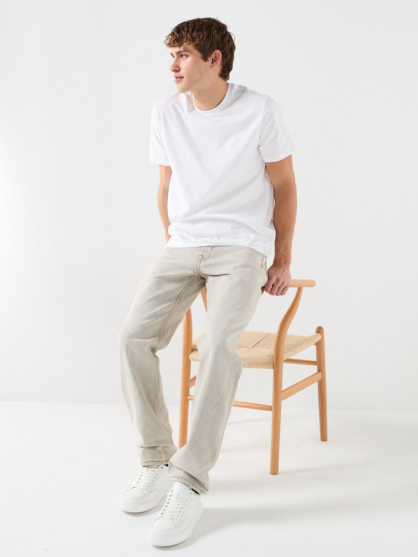  image of calvin-klein-jeans-small-ck-logo-plain-t-shirt-white