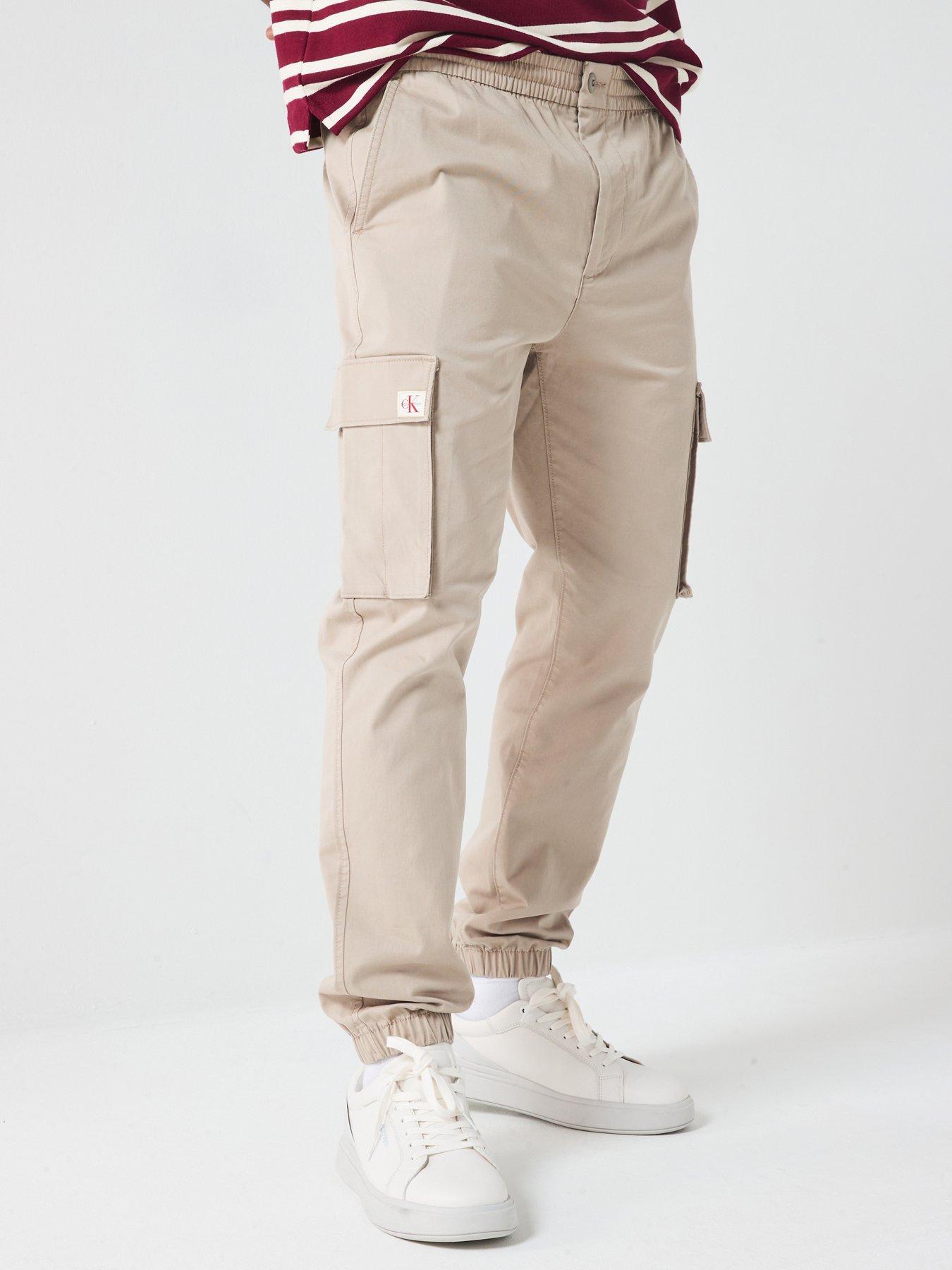 undefined Skinny Elastic Twill Cargo Pants - Khaki