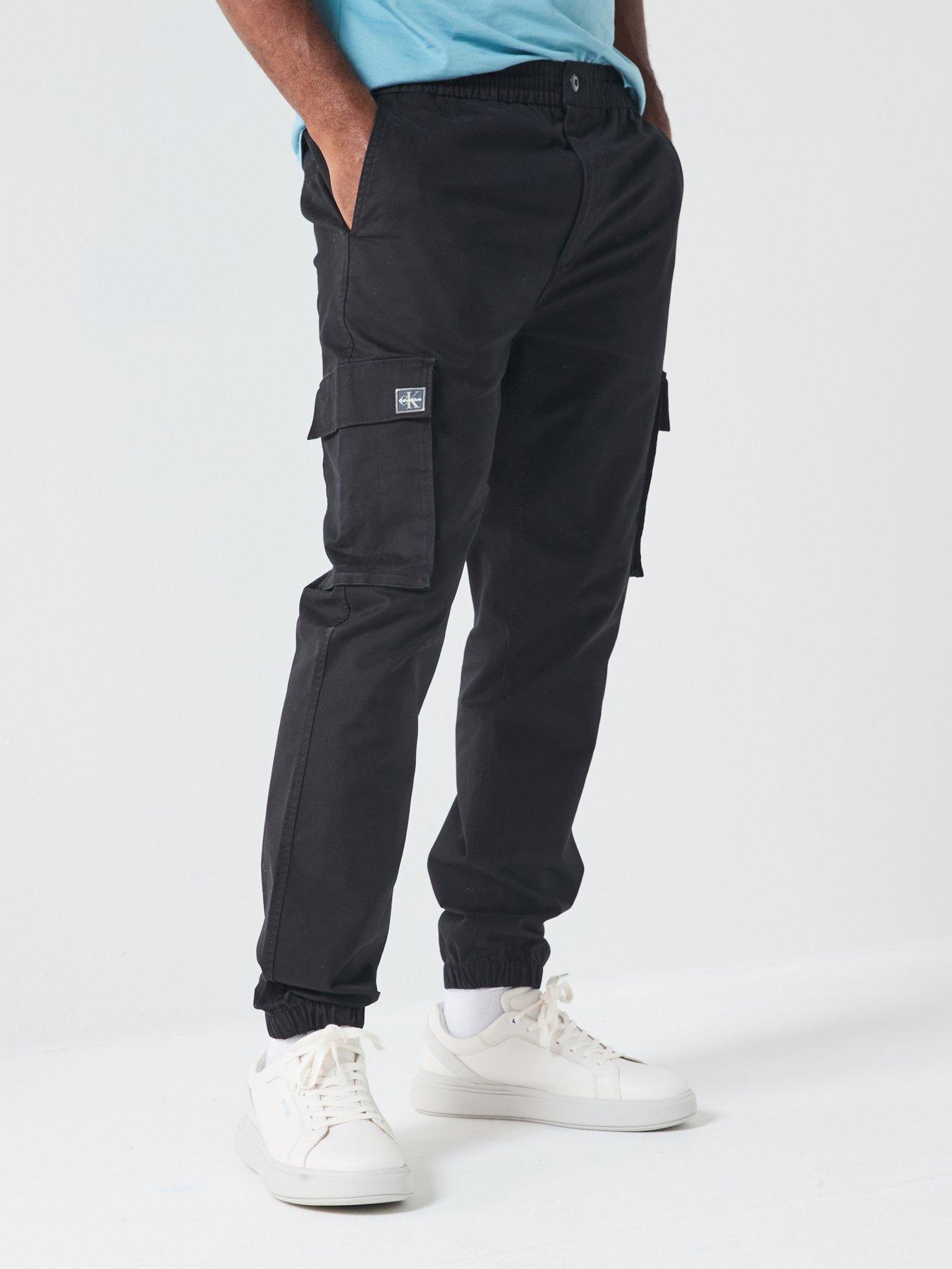 Image 1 of 4 of Calvin Klein Jeans Skinny Elastic Twill Cargo Pants - Black