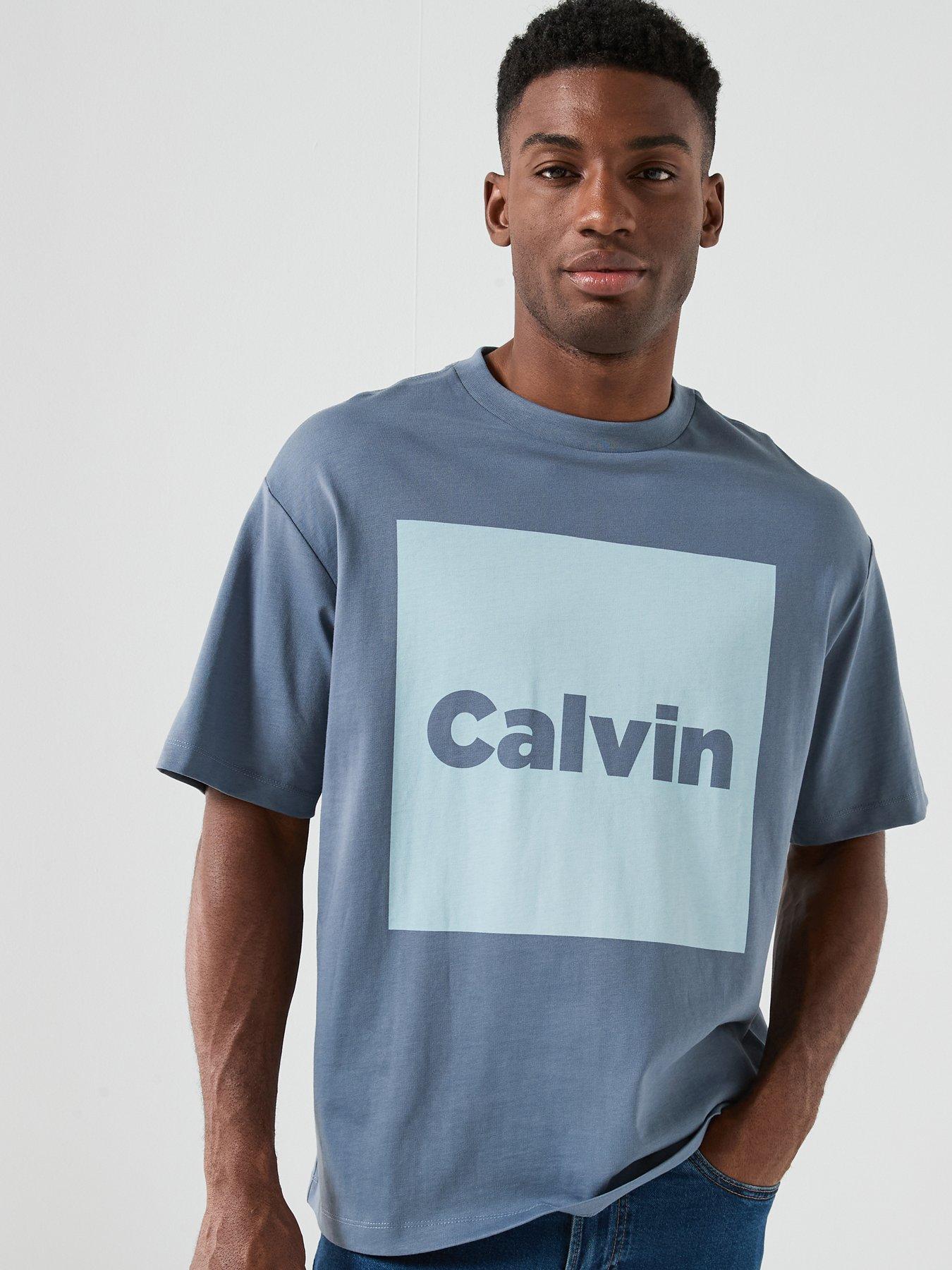 Calvin Klein Jeans Box Graphic T-Shirts - Grey
