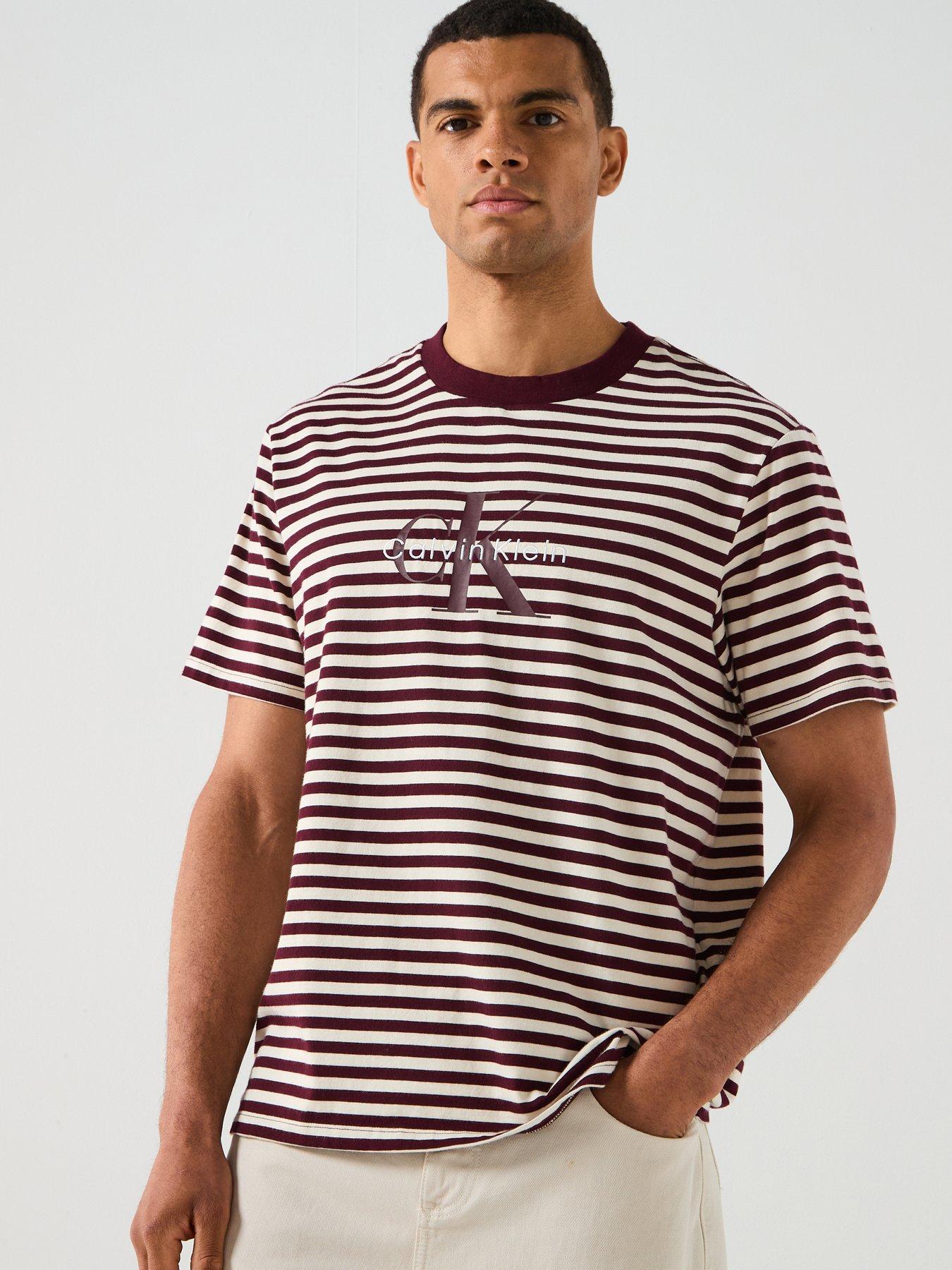 Calvin Klein Jeans Calvin Klein Jeans Large Monogram Stripe T-shirt - Brown