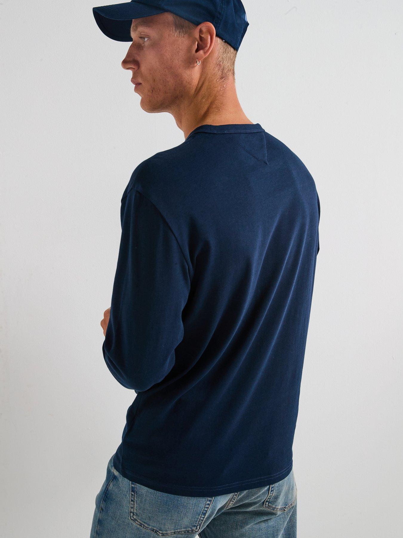 Image 2 of 4 of Tommy Jeans Badge Long Sleeve T-Shirt - Navy