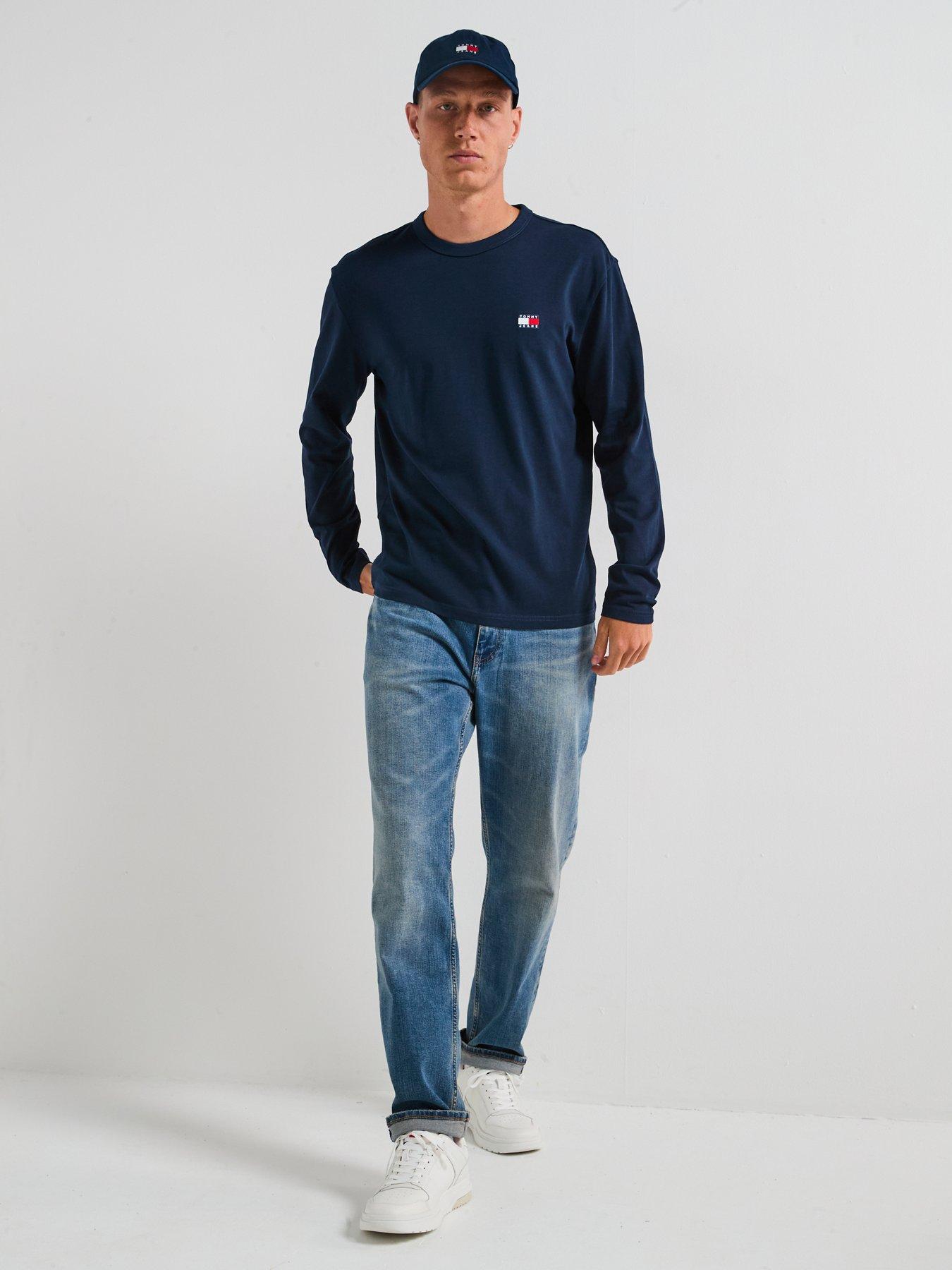 Image 3 of 4 of Tommy Jeans Badge Long Sleeve T-Shirt - Navy