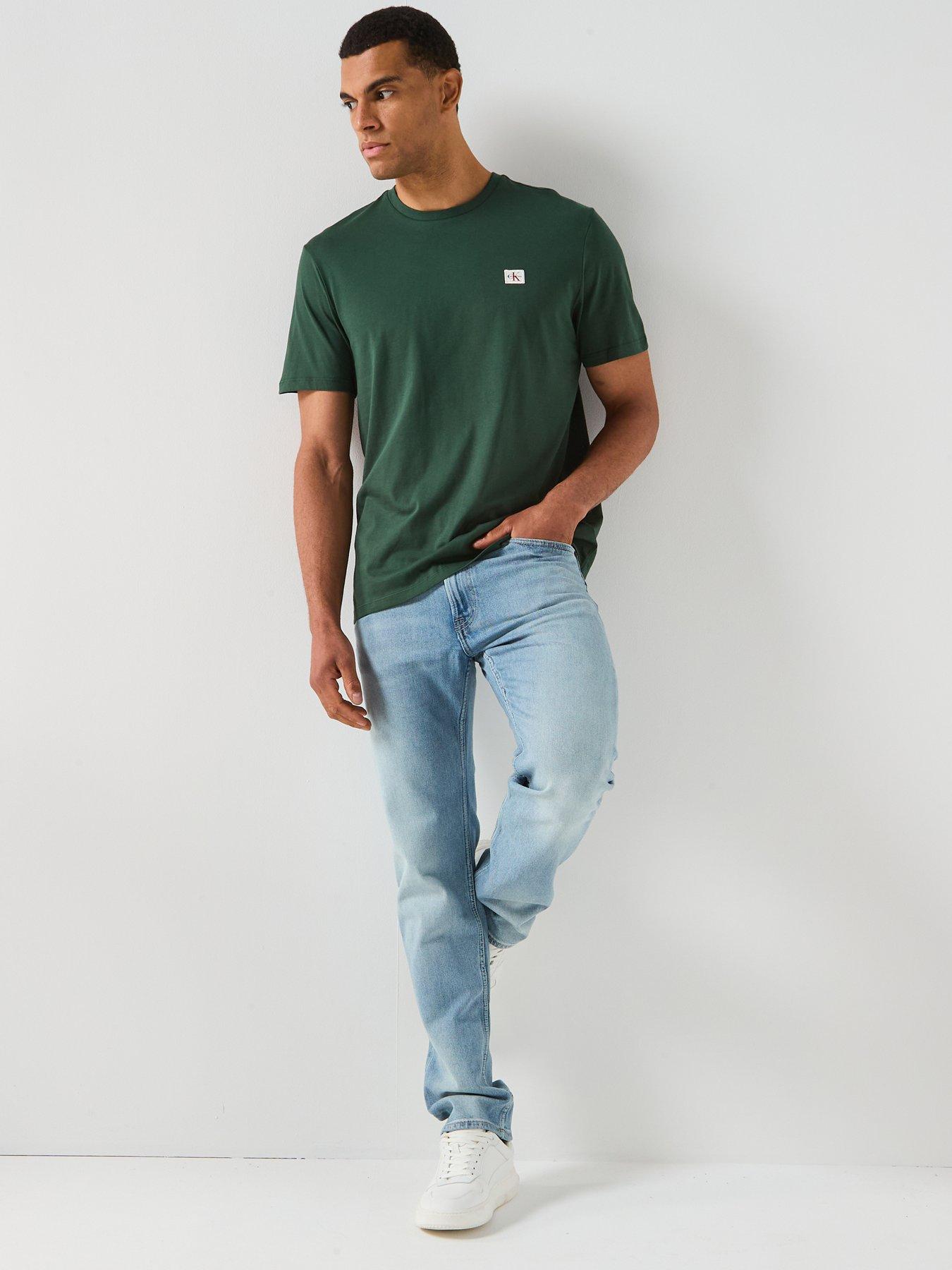 Image 3 of 5 of Calvin Klein Jeans Left Chest Woven Badge T-Shirt - Green