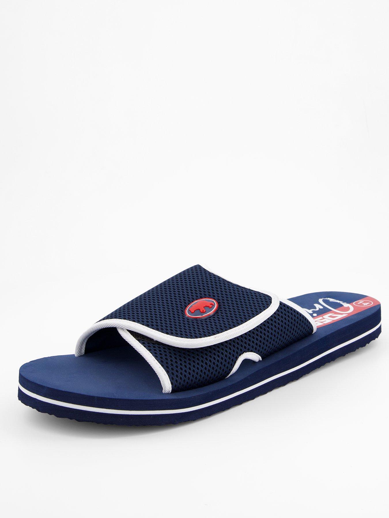 D555 Sliders With Velcro Fastening - Navy