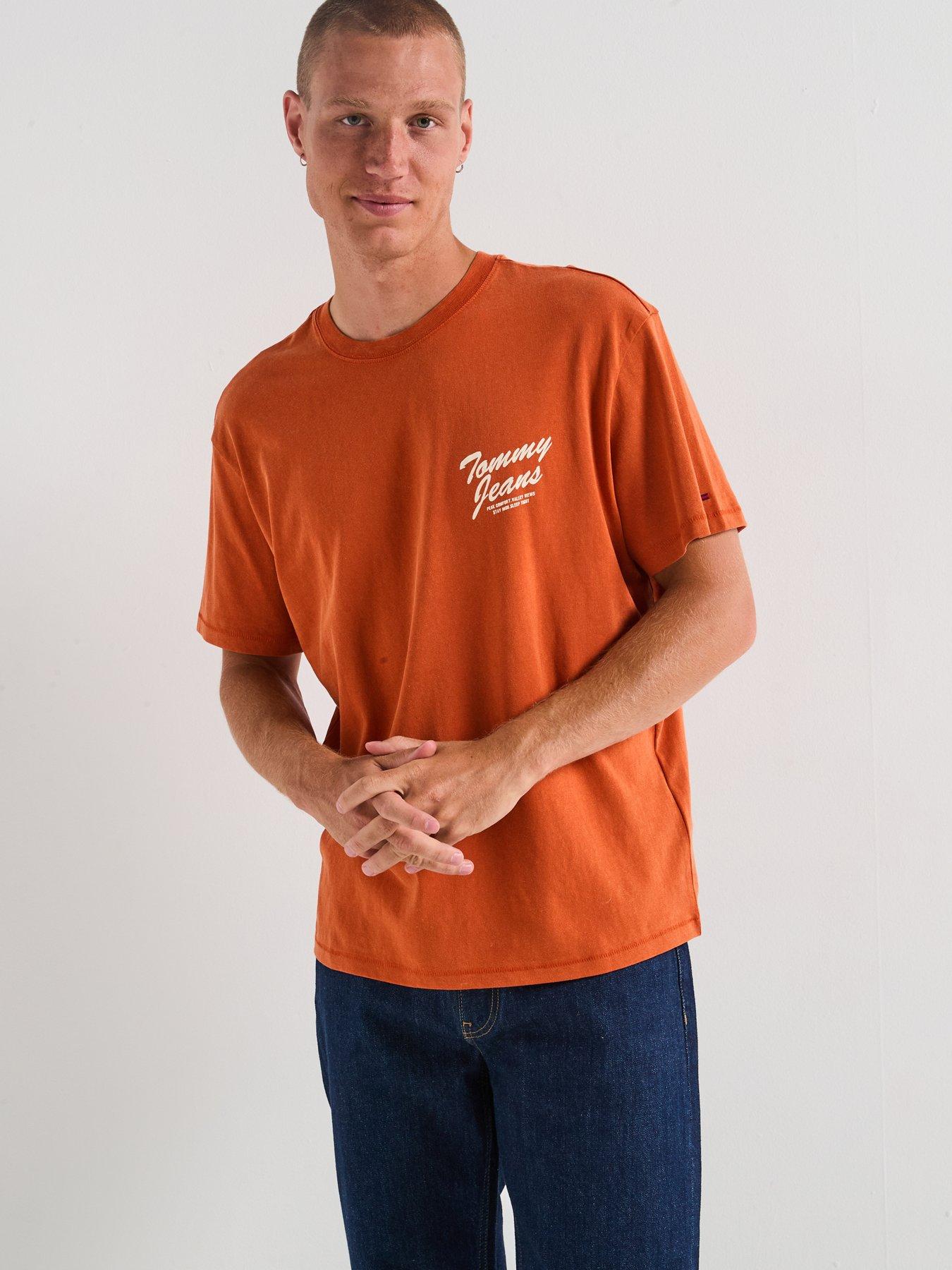 Image 2 of 5 of Tommy Jeans Back Graphic Print T-Shirt - Orange