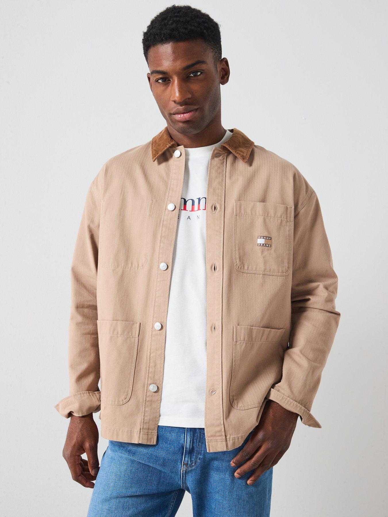 Image 6 of 6 of Tommy Jeans Workwear Cord Collar Overshirt - Beige